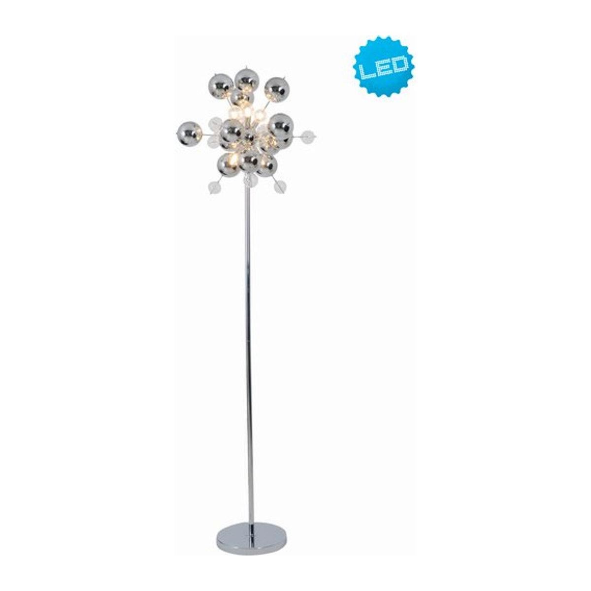 Näve Moderne Standleuchte aus Chrom und Glas mit 6 G9 Brennstellen, B/H/T: 50 x 169 x 50 cm - Bild 1