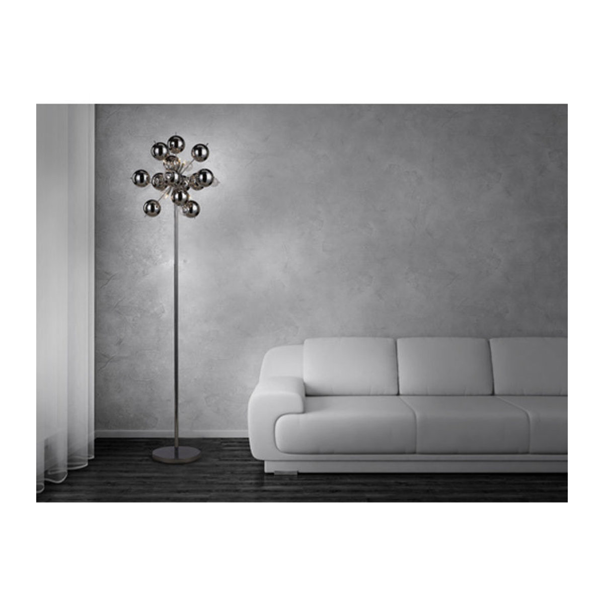 Näve Moderne Standleuchte aus Chrom und Glas mit 6 G9 Brennstellen, B/H/T: 50 x 169 x 50 cm - Bild 2