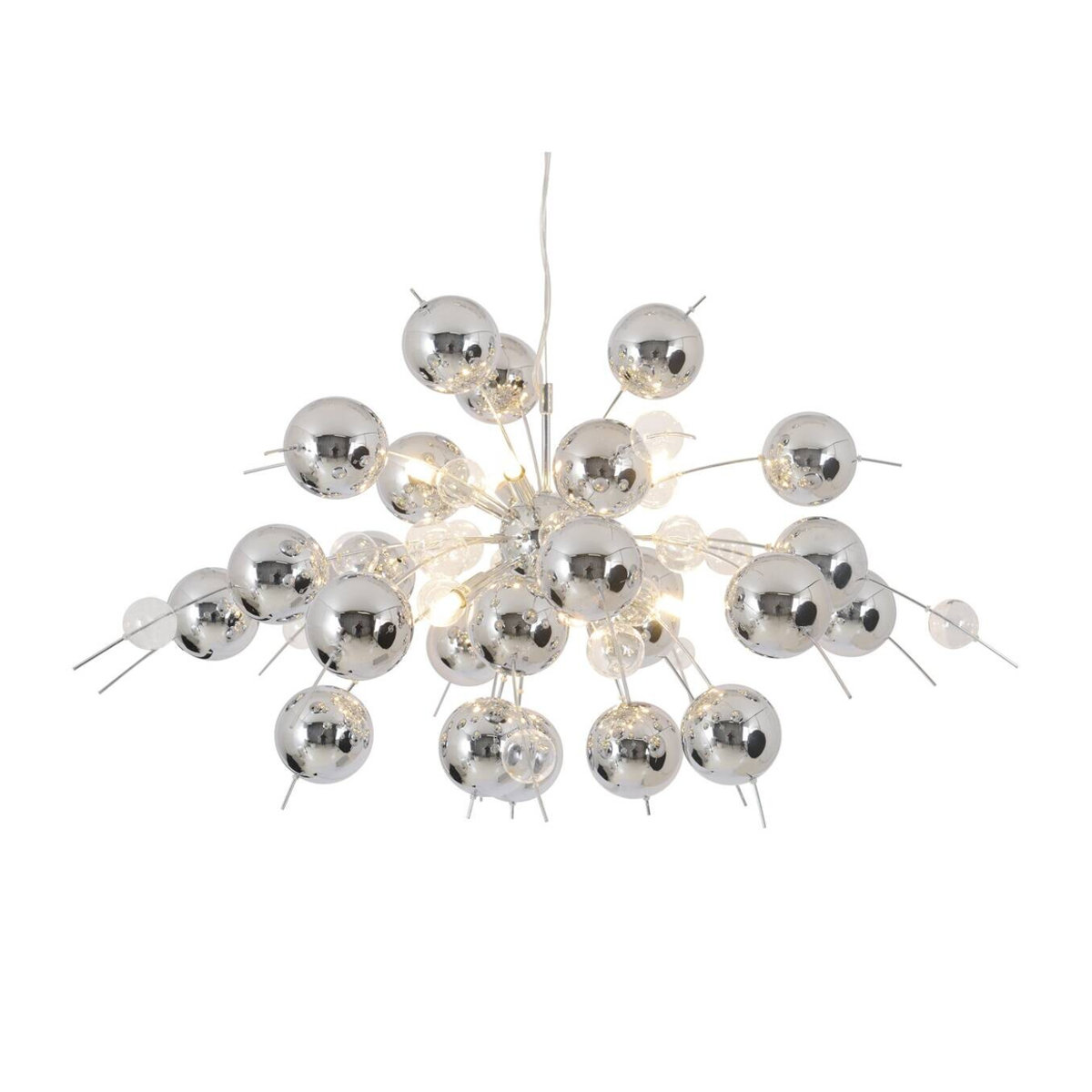 Näve Pendelleuchte Explosion Chrom Glas Metall B/H/T: 98 x 187 x 98 cm mit 10 G9 Brennstellen - Bild 3