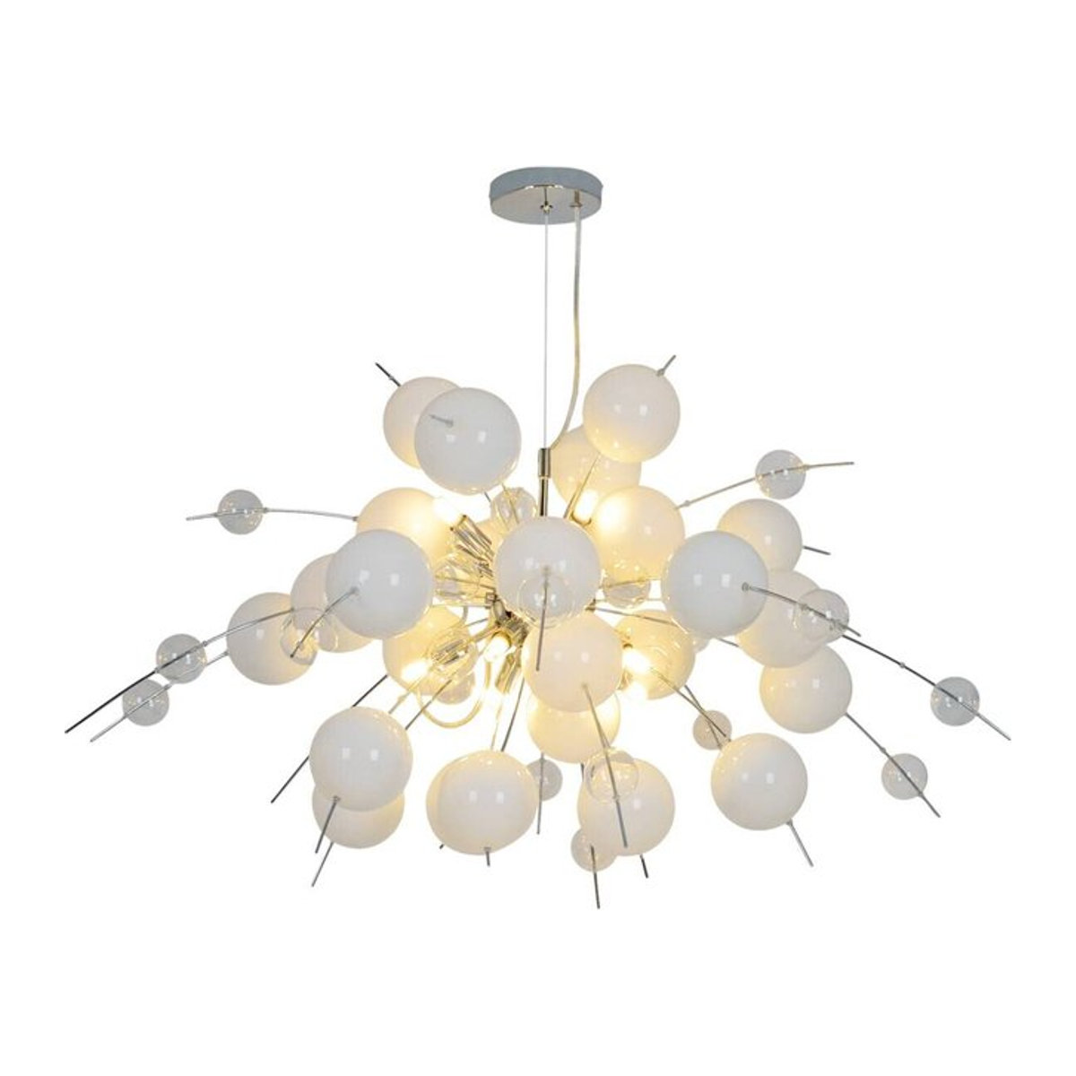 NÄVE Pendelleuchte EXPLOSION in Weiß aus Glas und Metall mit G9 Fassung, B/T/H: 98 x 98 x 187 cm - Bild 1