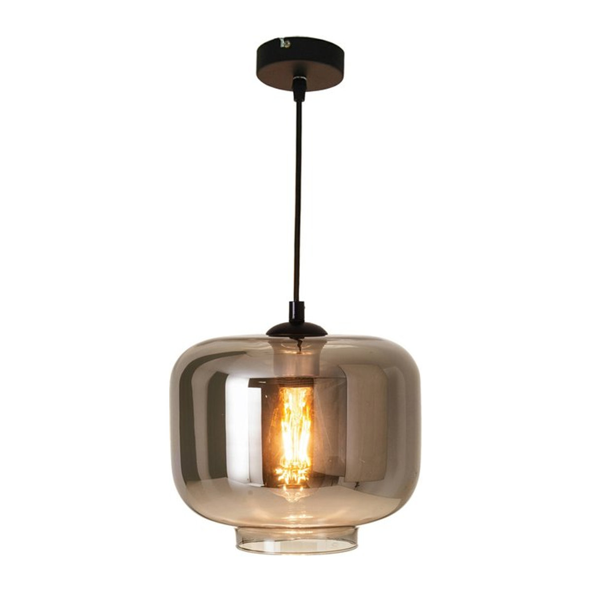 Näve Pendelleuchte Vaso in Anthrazit aus Metall und Glas mit E27 Fassung, B/H/T: 25 x 121 x 25 cm - Bild 4