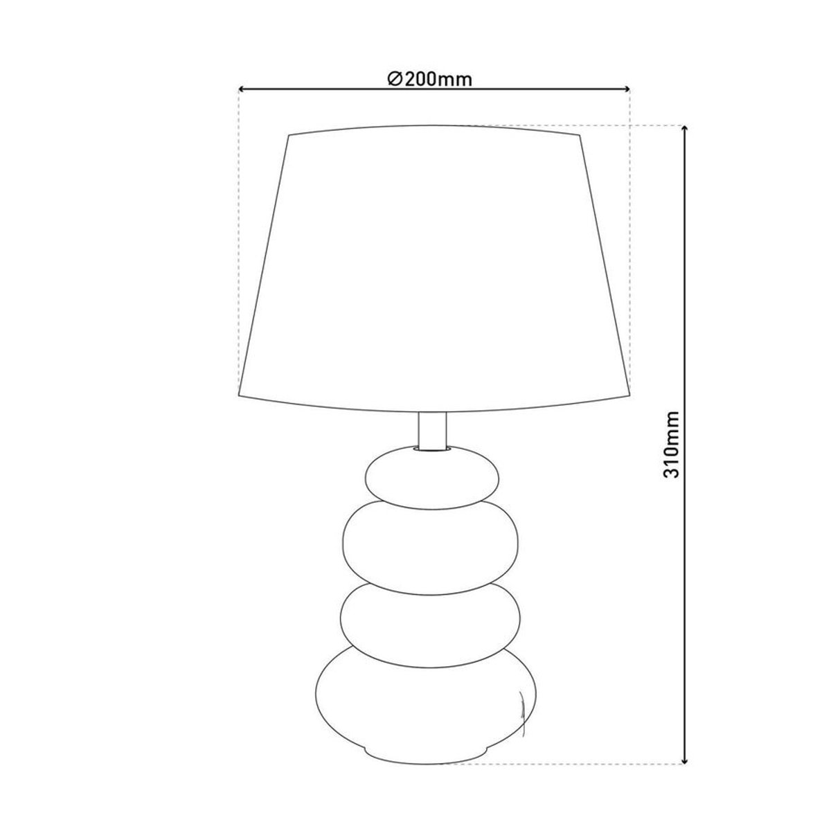 Näve Tischleuchte aus Keramik und Stoff in Braun, E14, Retro und Modern Design, B/H/T: 20 x 31 x 20 cm - Bild 5