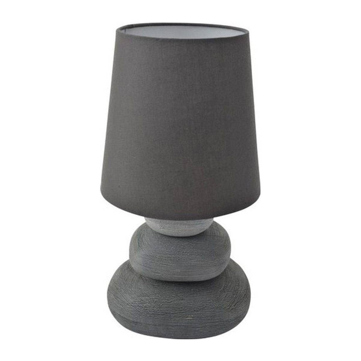 Näve Tischleuchte Stoney aus Keramik in Grau mit Stoffschirm, E14, B/T/H: 16 x 16 x 31 cm - Bild 1