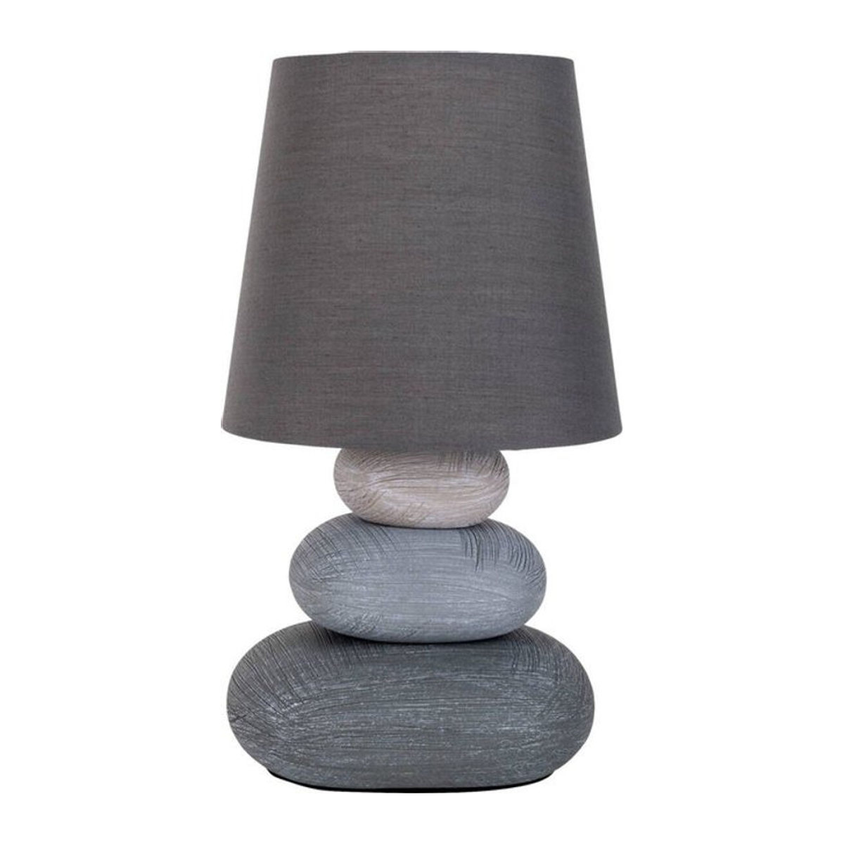 Näve Tischleuchte Stoney aus Keramik in Grau mit Stoffschirm, E14, B/T/H: 16 x 16 x 31 cm - Bild 3
