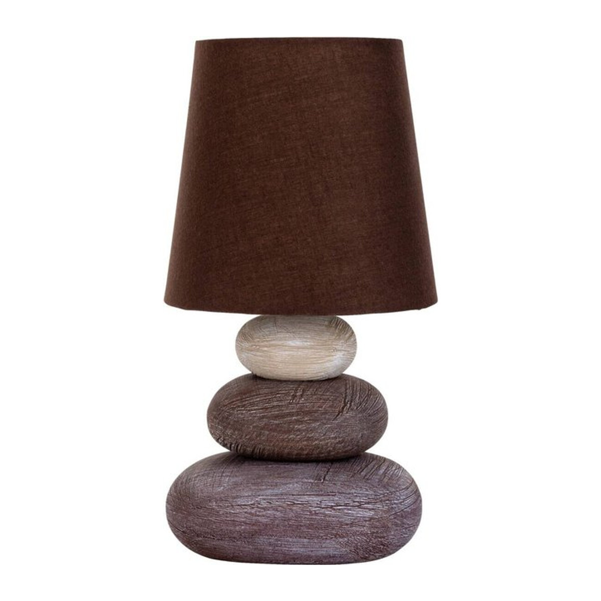 Näve Tischleuchte Stoney in Braun aus Keramik mit Stoffschirm, E14, B/T/H: 16 x 16 x 31 cm - Bild 3