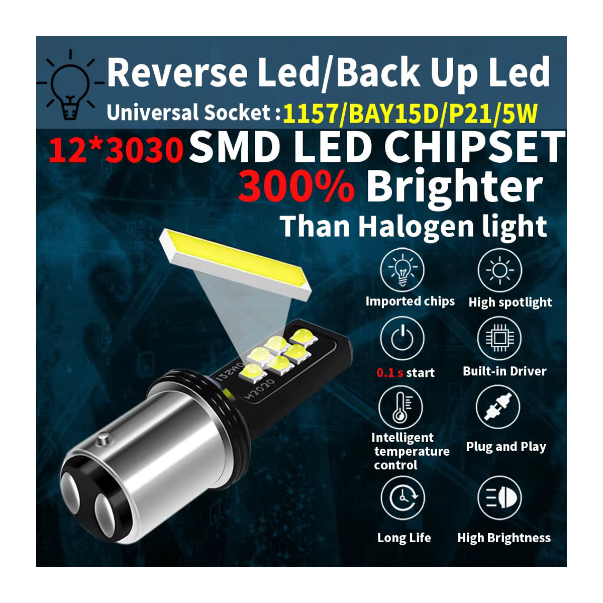 Neallor 2er Set LED Bremslicht und Rücklicht Birnen 1157 P21/5W BAY15D 7528 für Auto und Motorrad mit Rot Weiß Bernstein 12V - Bild 3