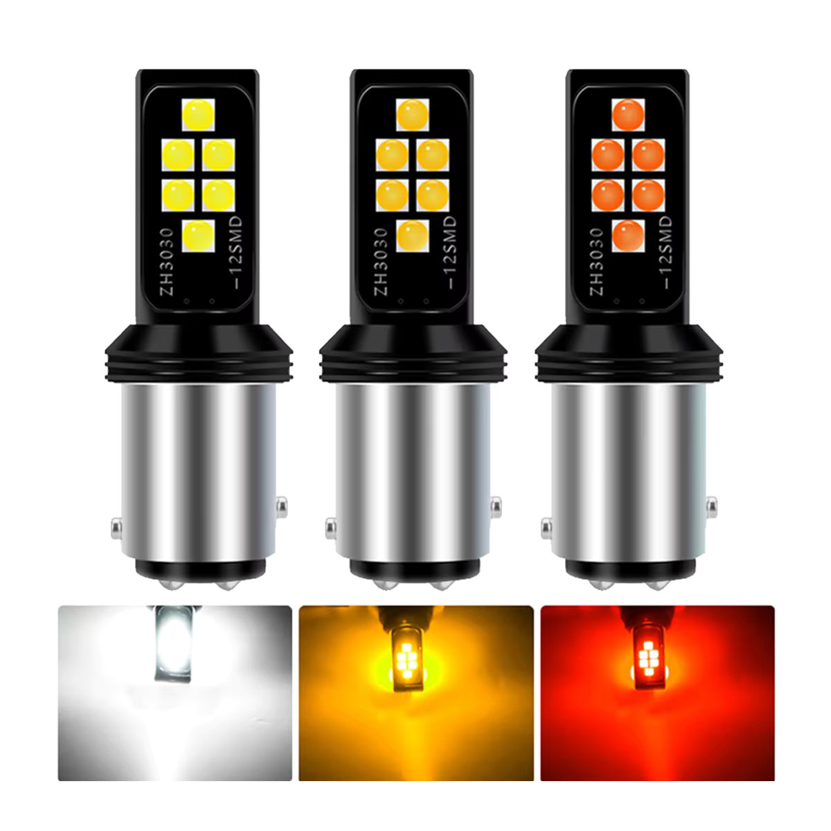 Neallor 2er Set LED Bremslicht und Rücklicht Birnen 1157 P21/5W BAY15D 7528 für Auto und Motorrad mit Rot Weiß Bernstein 12V - Bild 7