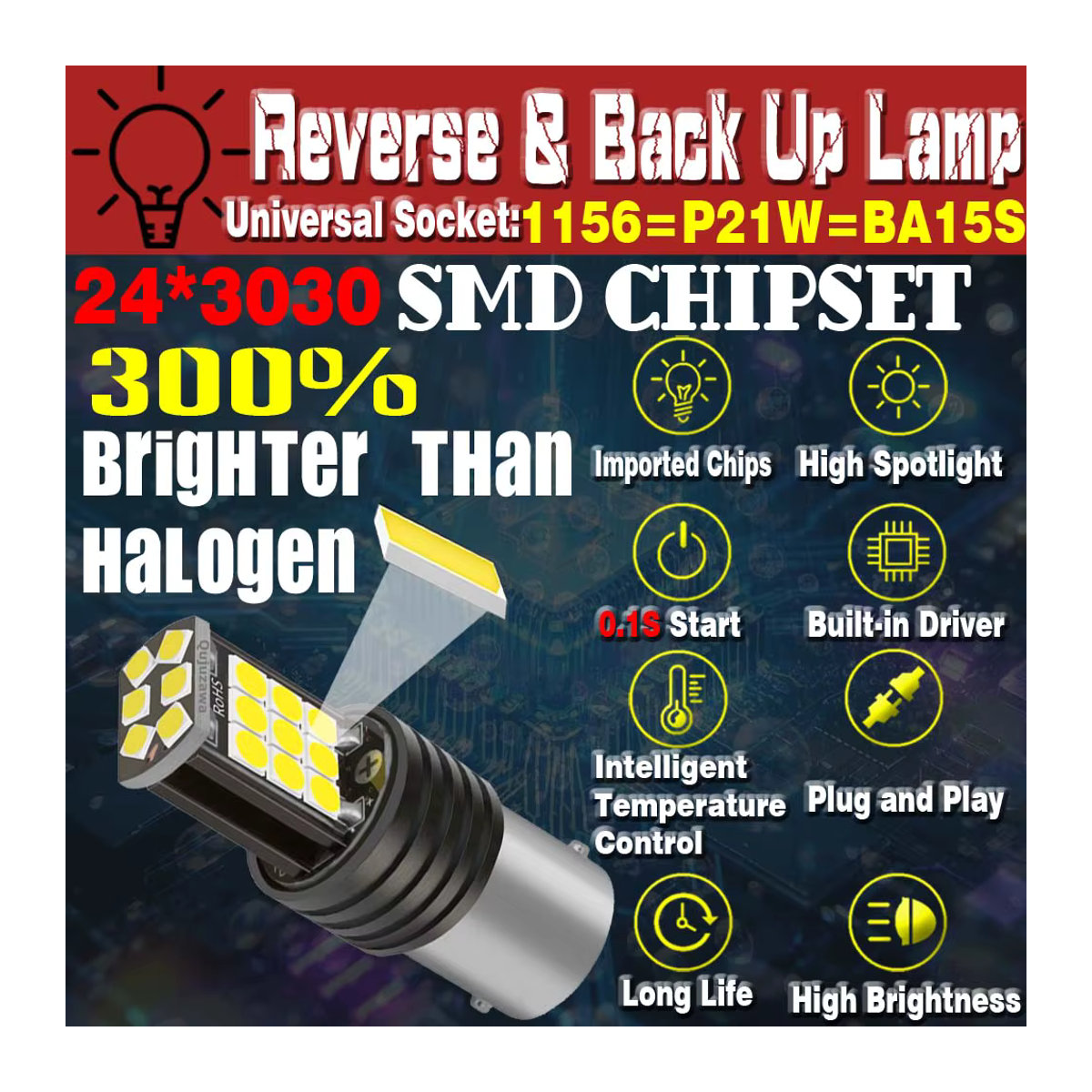 Neallor 2er Set P21W 1156 LED Rückfahrlicht Rückwärtsleuchte mit Canbus für Audi A2 A3 A4 A6 A8 TT - Bild 2