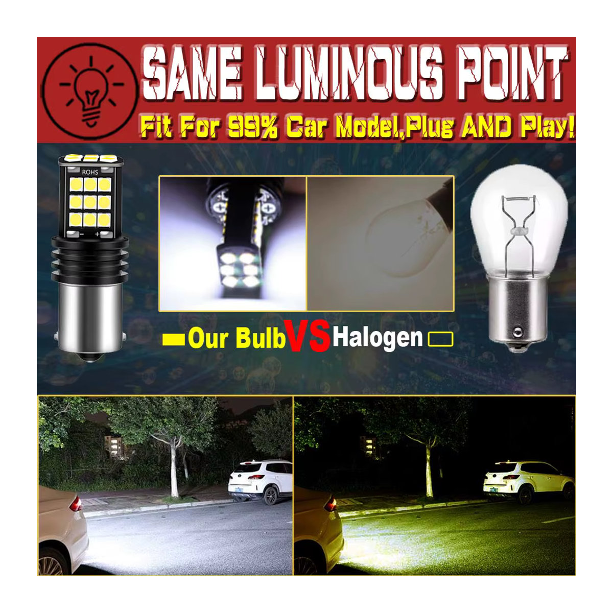 Neallor 2er Set P21W 1156 LED Rückfahrlicht Rückwärtsleuchte mit Canbus für Audi A2 A3 A4 A6 A8 TT - Bild 4