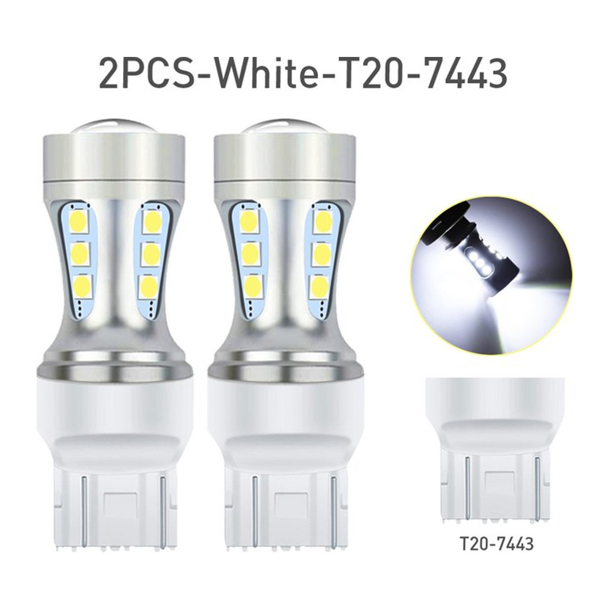 Neallor LED Leuchtmittel Set 2 Stück W21/5W T20 7443 580 für Bremslicht, Rücklicht, Blinker und Tagfahrlicht 12V - Bild 1
