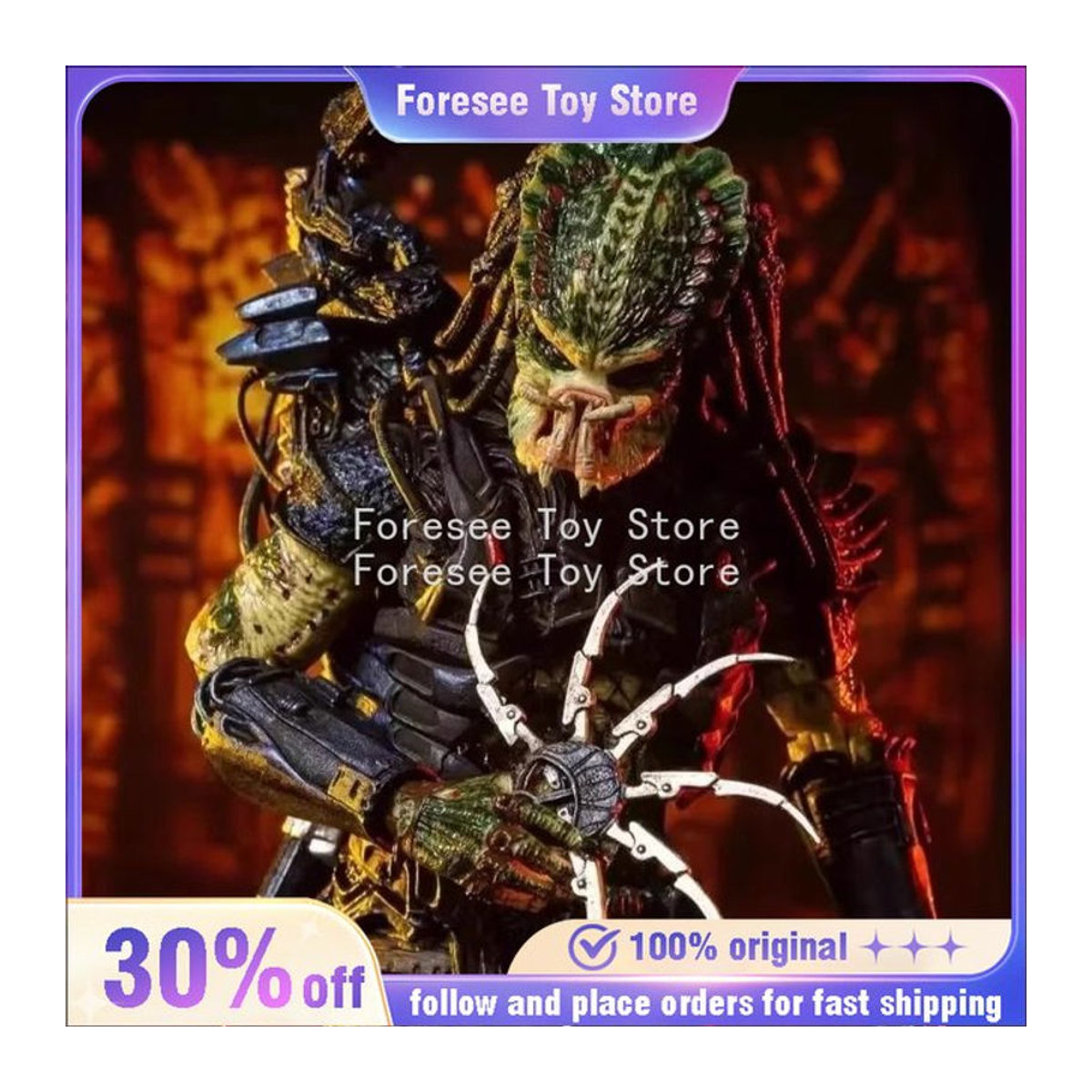 NECA Predator 2 Anime Actionfigur Light-up Luxury Edition, mehrfarbig, Höhe: 18 cm - Bild 1