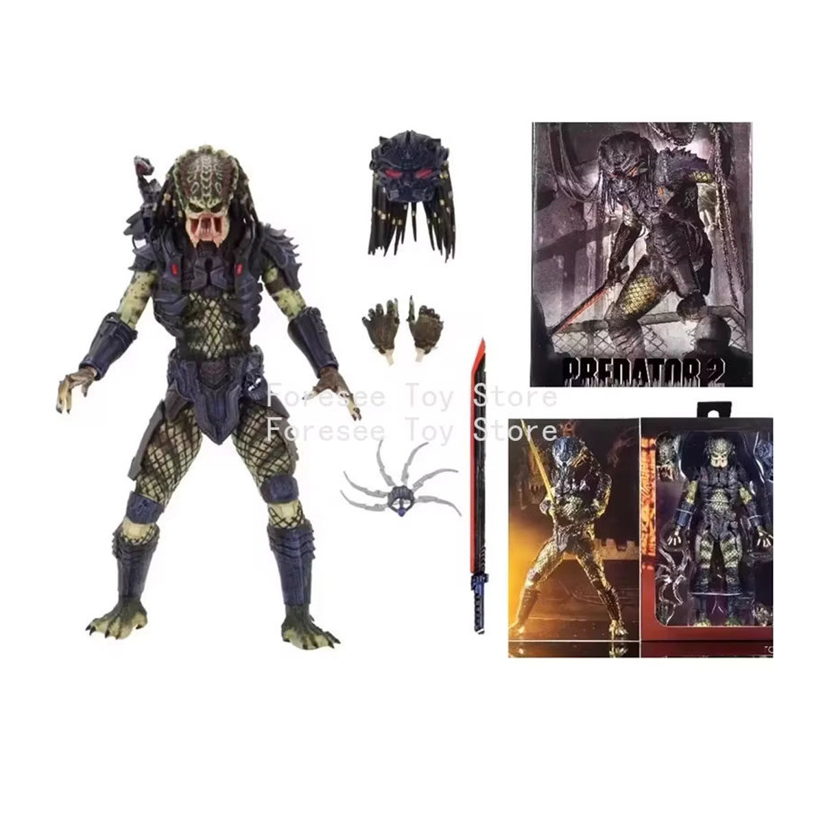 NECA Predator 2 Anime Actionfigur Light-up Luxury Edition, mehrfarbig, Höhe: 18 cm - Bild 4