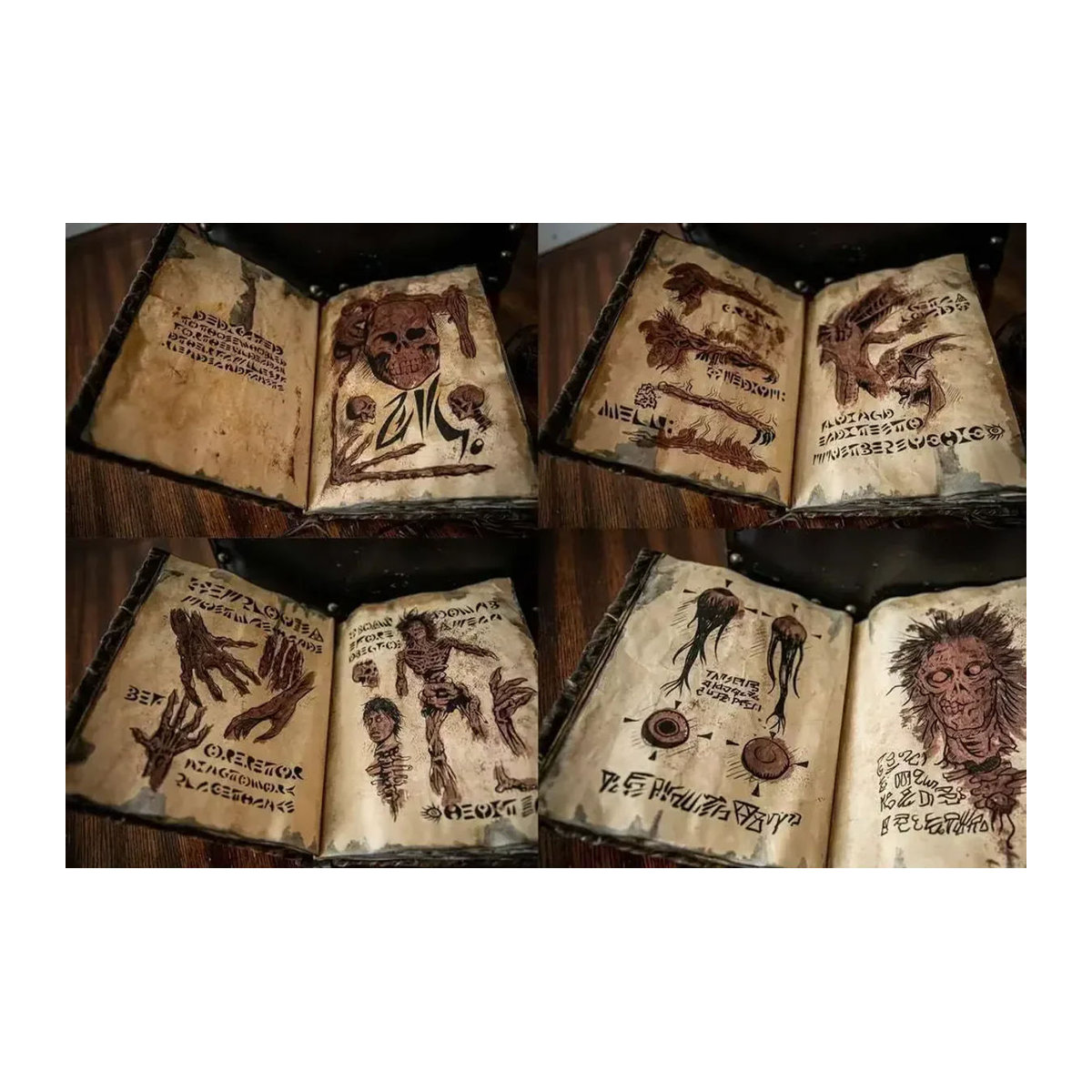 Necronomicon Horror Buch Notizbuch mit Leder-Hardcover in Braun als Dekoration und Requisite - Bild 5