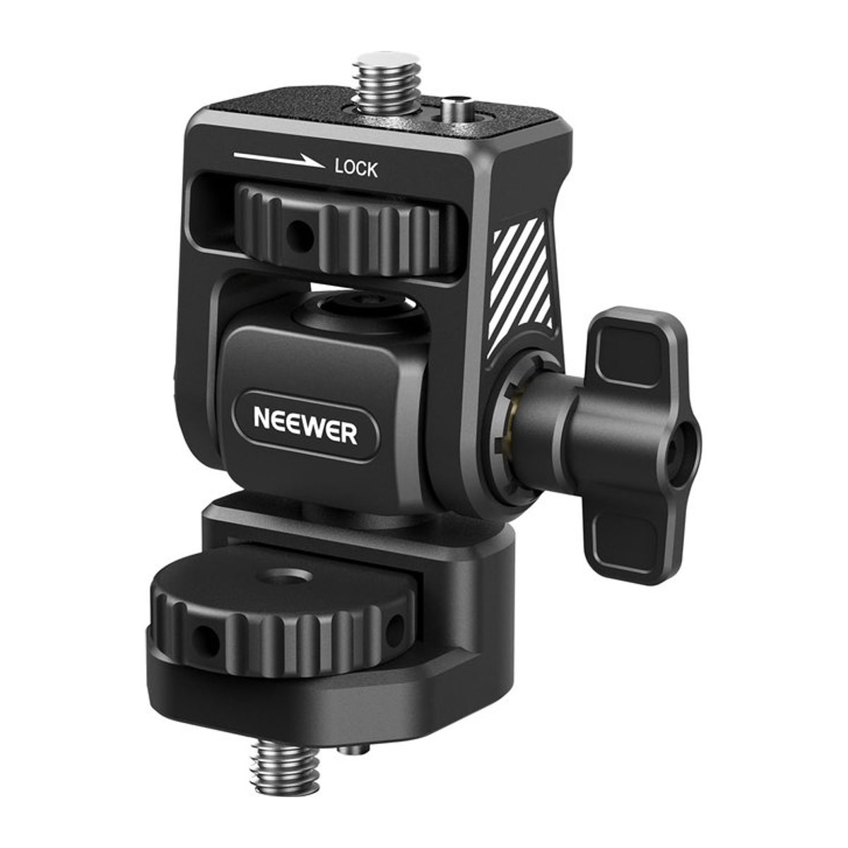 NEEWER Field Monitor Mount Halterung in Schwarz mit 1/4 Zoll Schraube und 360 Grad drehbarer Anti-Dreh-Schraube für Atomos Ninja 5 und 7 Zoll Kameramonitore - Bild 1