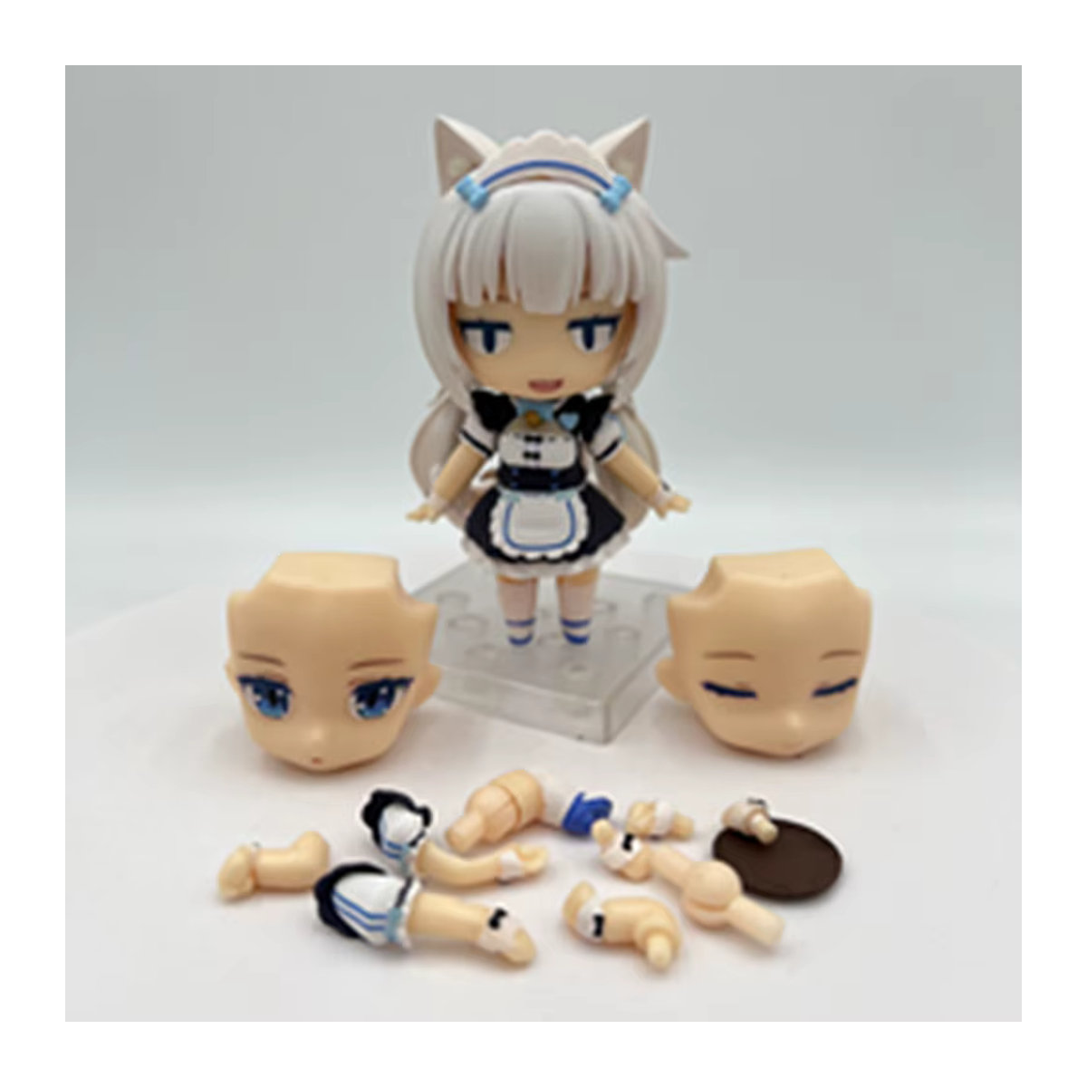 Nekopara Anime Figur OB11 1248 Schokolade Vanille Katze Maid Modell aus PVC in Braun und Weiß, Höhe: 10 cm - Bild 4