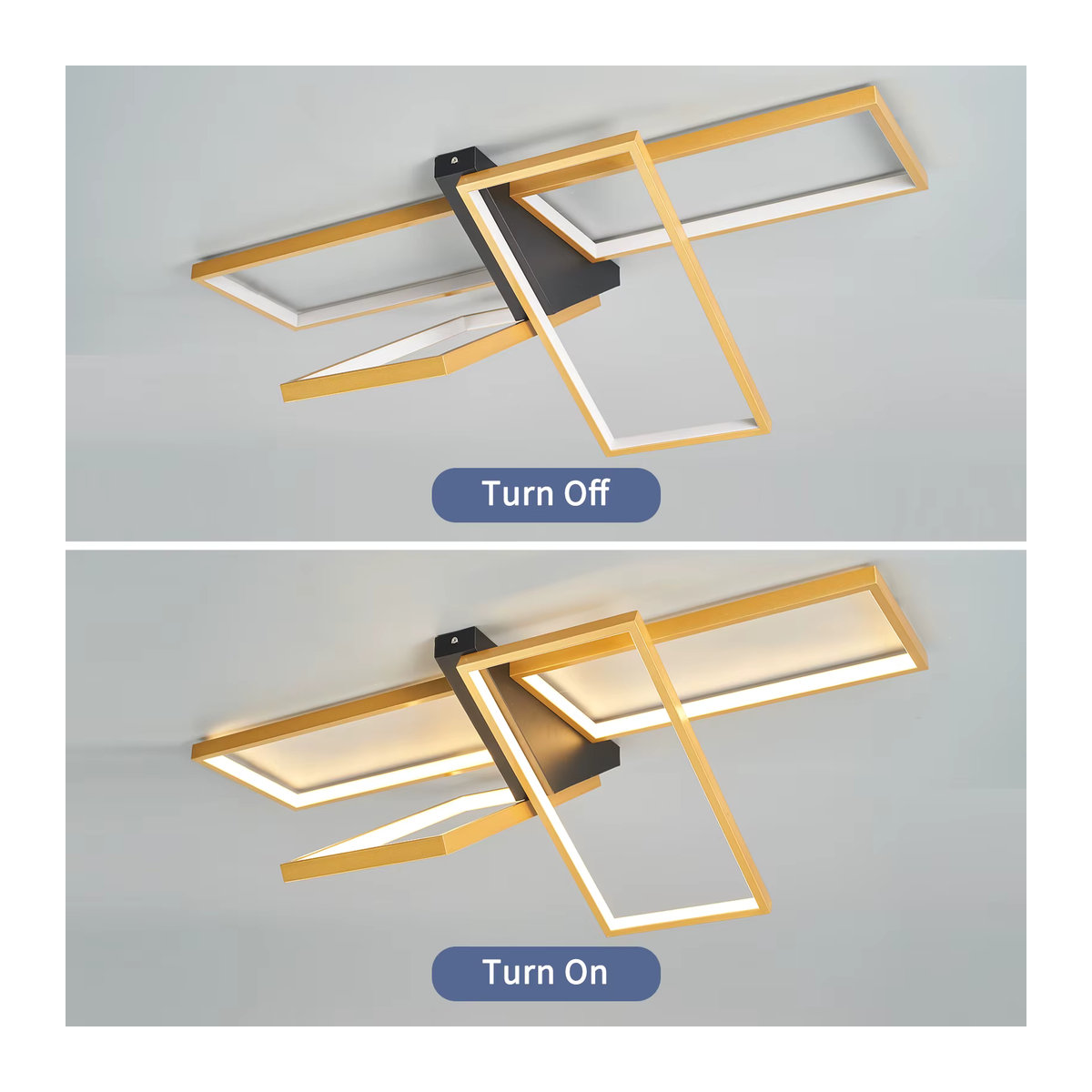 NEO Gleam Moderne LED-Kronleuchter in Gold oder Schwarz für Wohnzimmer, Schlafzimmer, Esszimmer und Küche - Bild 1