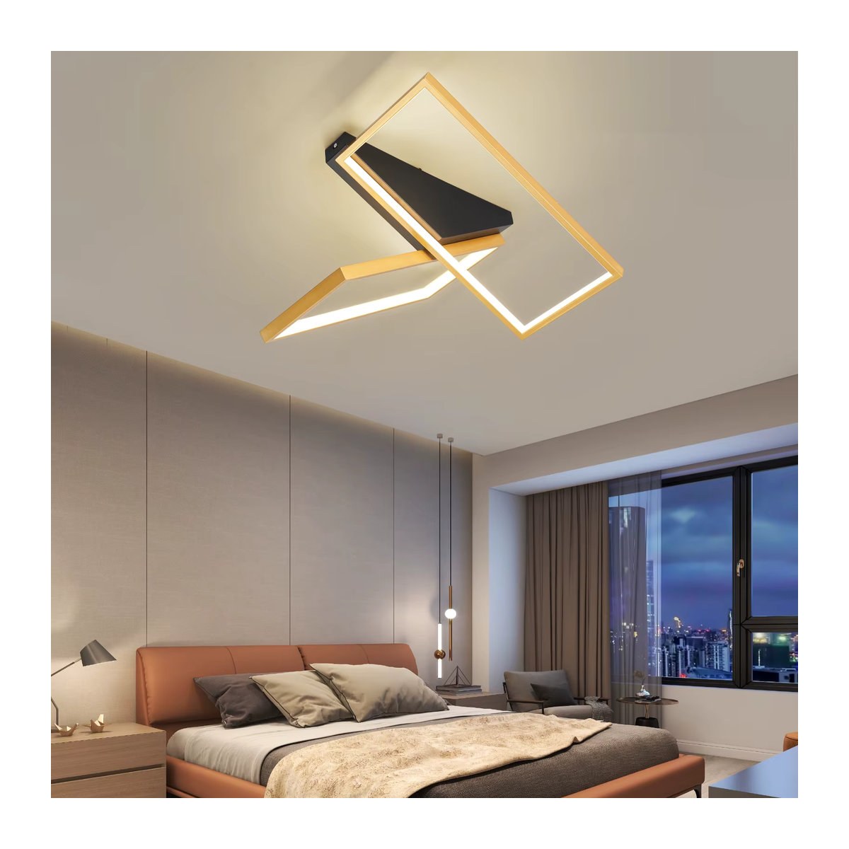 NEO Gleam Moderne LED-Kronleuchter in Gold oder Schwarz für Wohnzimmer, Schlafzimmer, Esszimmer und Küche - Bild 2