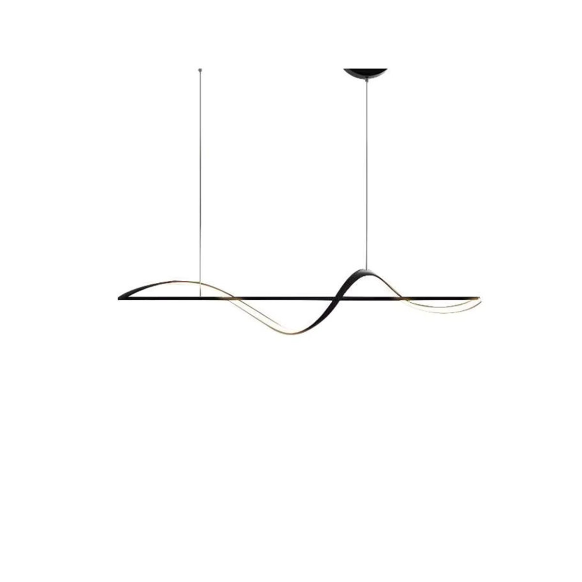 NEO Gleam Moderne LED Pendelleuchte aus Aluminium in Schwarz, Breite: 120 cm - Bild 4