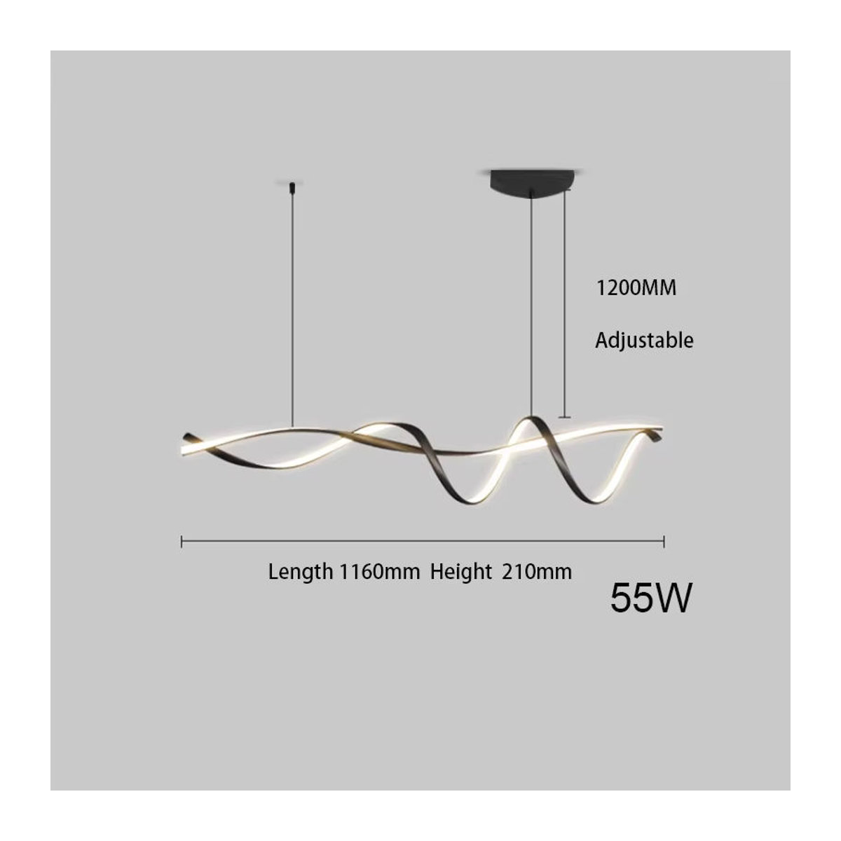 NEO Gleam Moderne LED Pendelleuchte in Schwarz für Esszimmer, Küche oder Bar - Bild 4