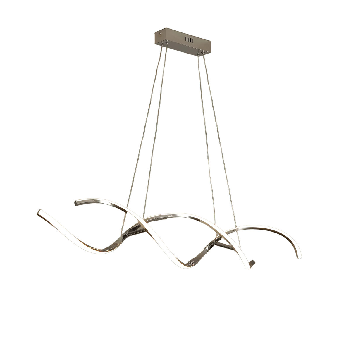 NEO Gleam Moderner LED Kronleuchter aus Metall in Silber für Esszimmer, Küche und Wohnzimmer - Bild 5