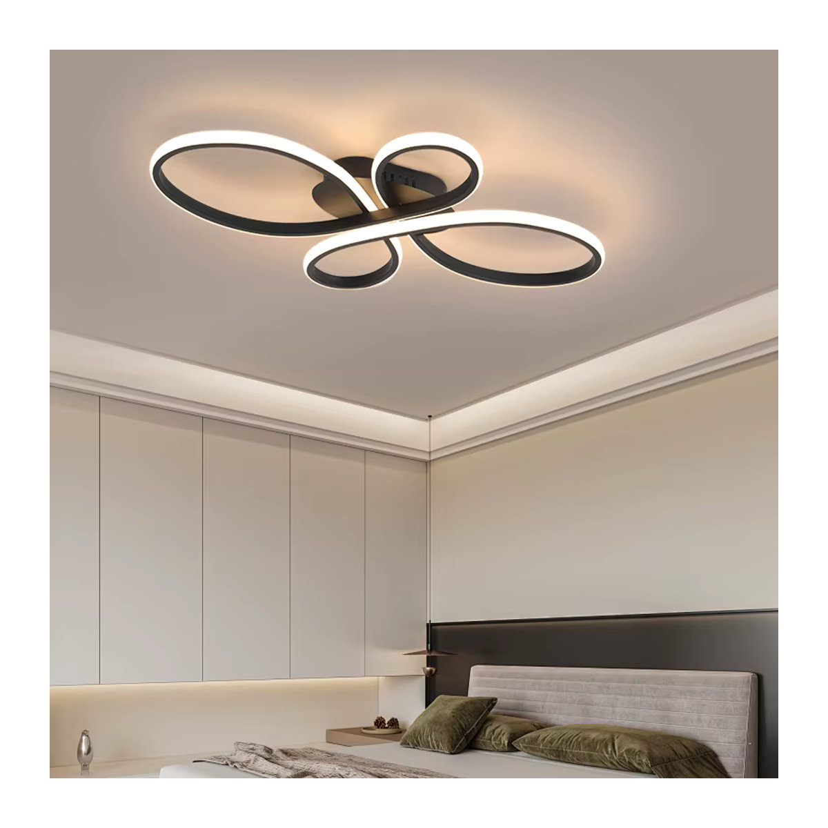 NEO Gleam Moderner LED Kronleuchter in Schwarz/Weiß für Wohnzimmer, Schlafzimmer und Küche - Bild 3