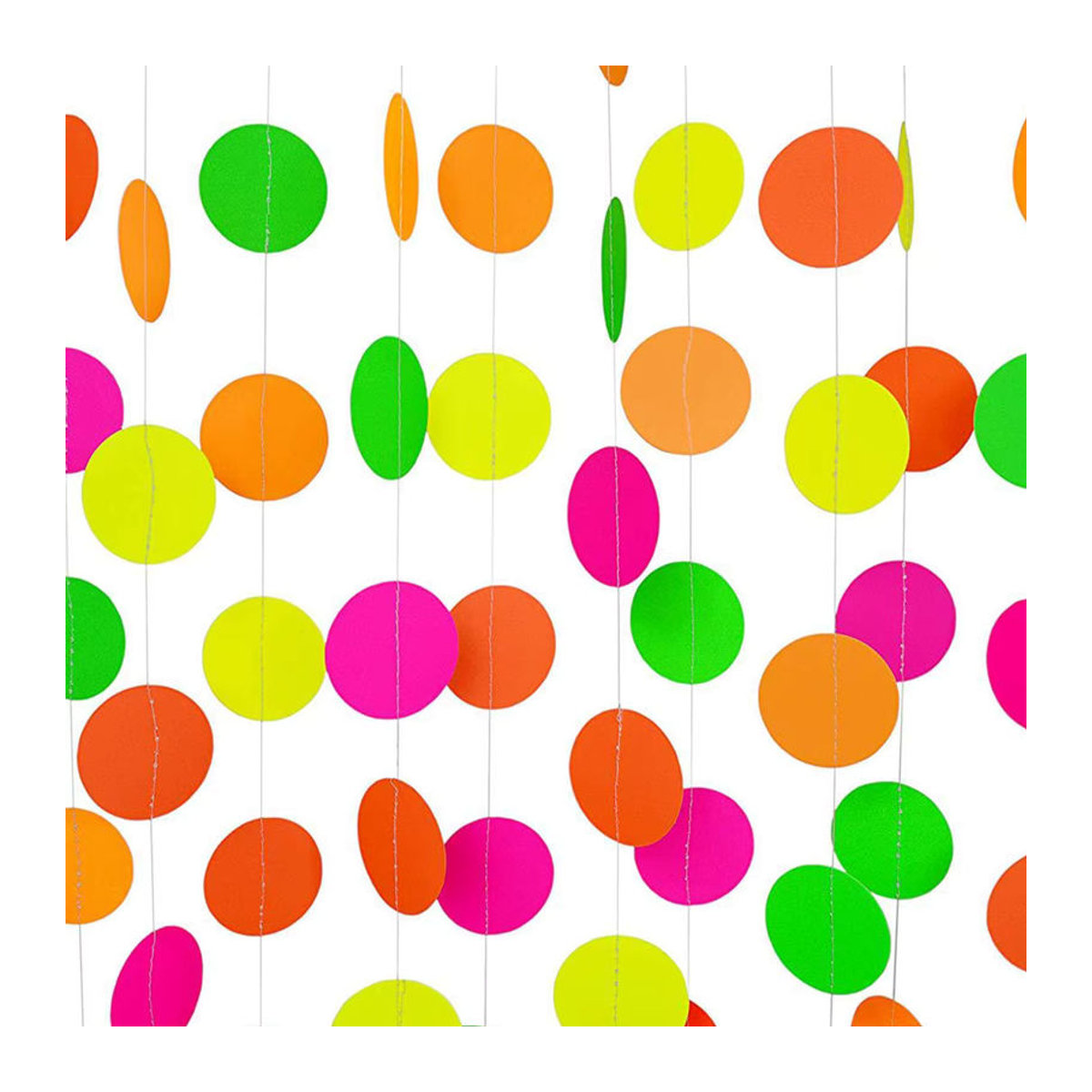 Neon-Papier-Glühbanner in 5 Farben, 3 m hängende Party-Dekoration, im Dunkeln leuchtend und UV-reaktiv - Bild 2