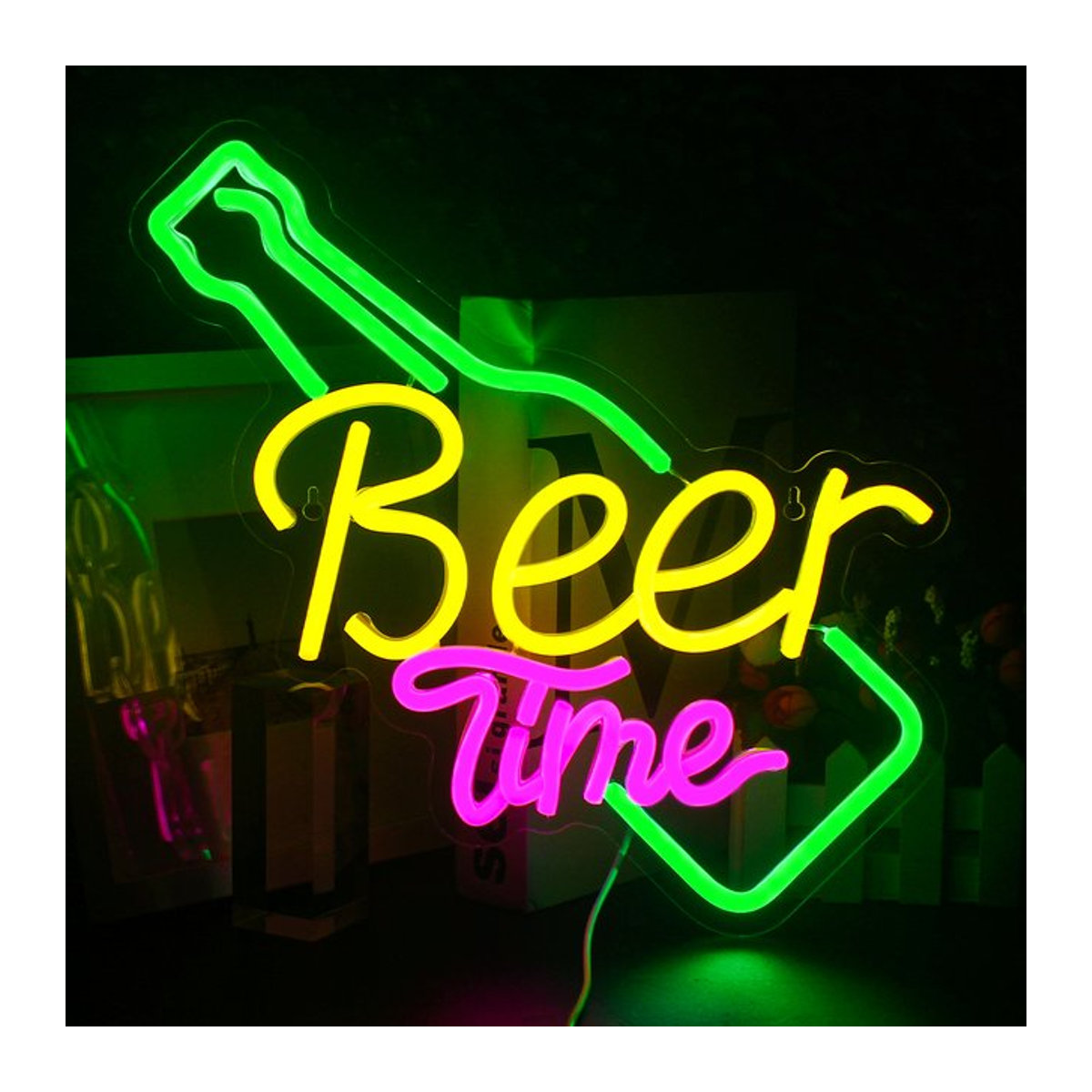 Neonlife LED Neon Wandleuchte Bunt für Bar Restaurant Hotel und Schlafzimmer mit USB-Anschluss - Bild 1