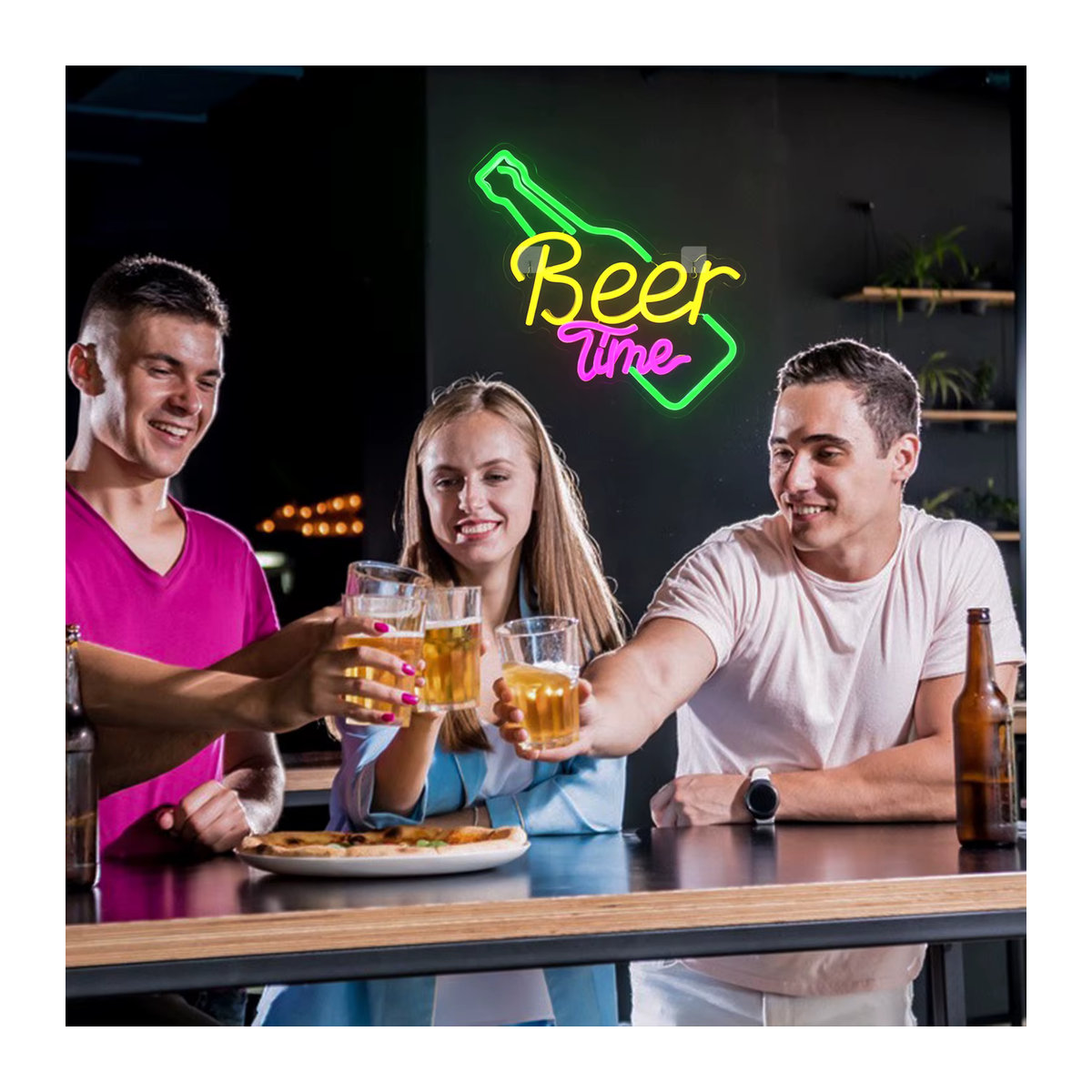 Neonlife LED Neon Wandleuchte Bunt für Bar Restaurant Hotel und Schlafzimmer mit USB-Anschluss - Bild 4
