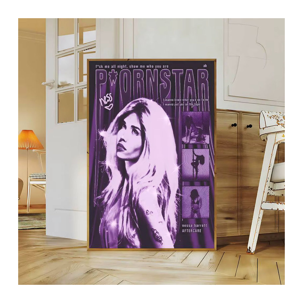Nessa Barrett Anime Poster lila wasserfeste Papieraufkleber für deine Raumdekoration - Bild 1