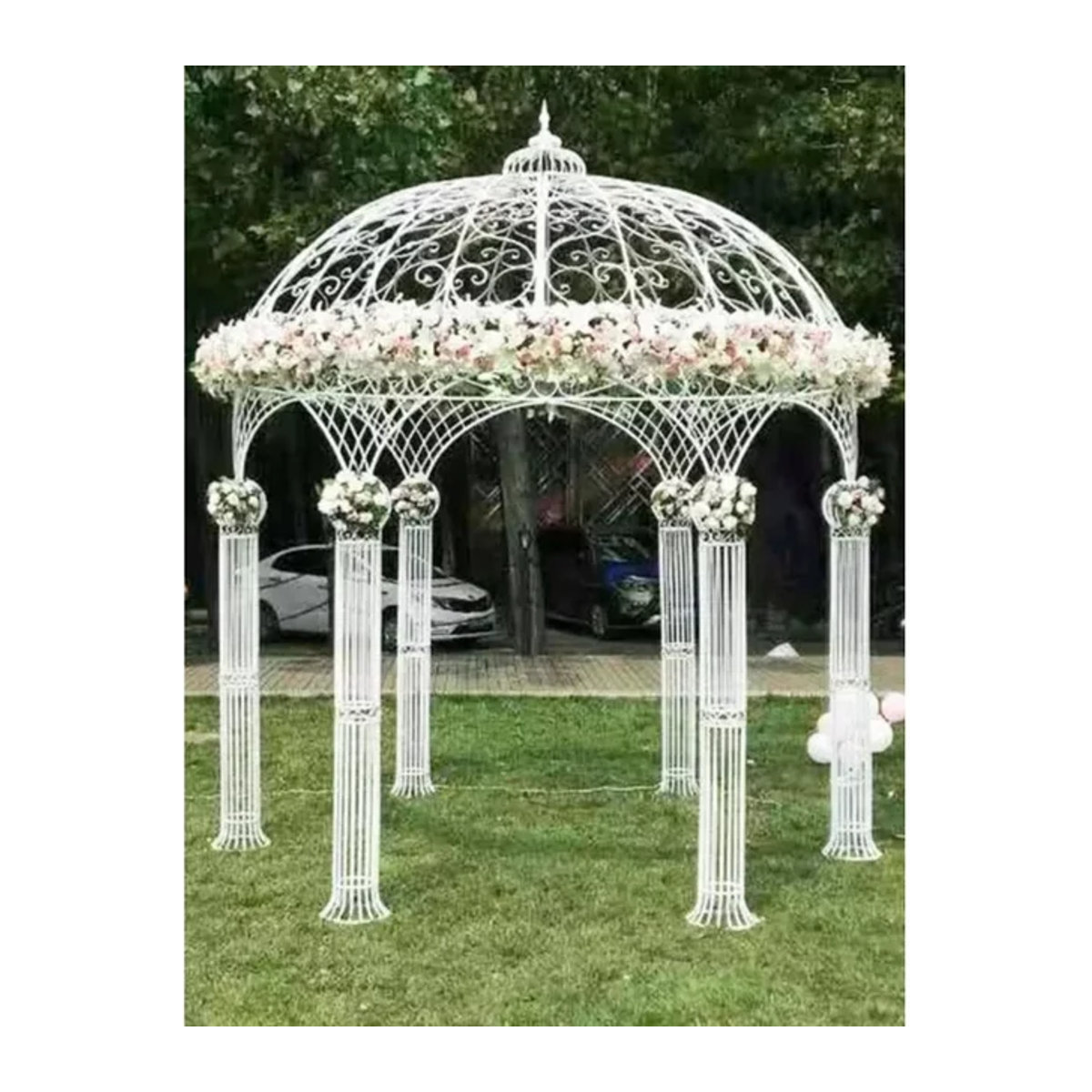 Net Red Runder Pavillon im europäischen Stil aus Schmiedeeisen für deinen Garten und Innenhof - Bild 1