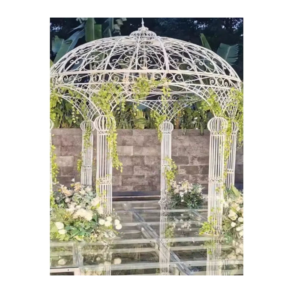Net Red Runder Pavillon im europäischen Stil aus Schmiedeeisen für deinen Garten und Innenhof - Bild 3