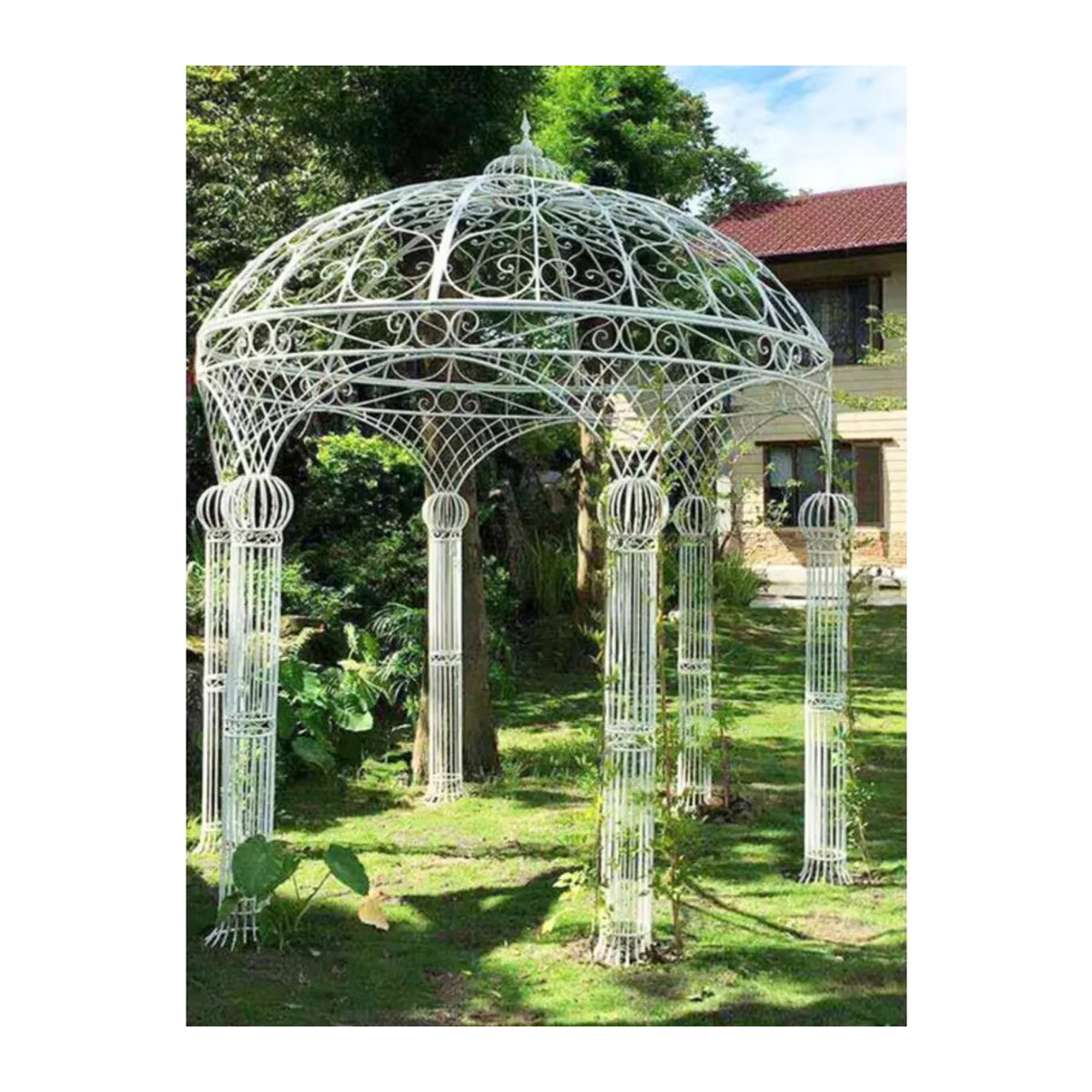 Net Red Runder Pavillon im europäischen Stil aus Schmiedeeisen für deinen Garten und Innenhof - Bild 4