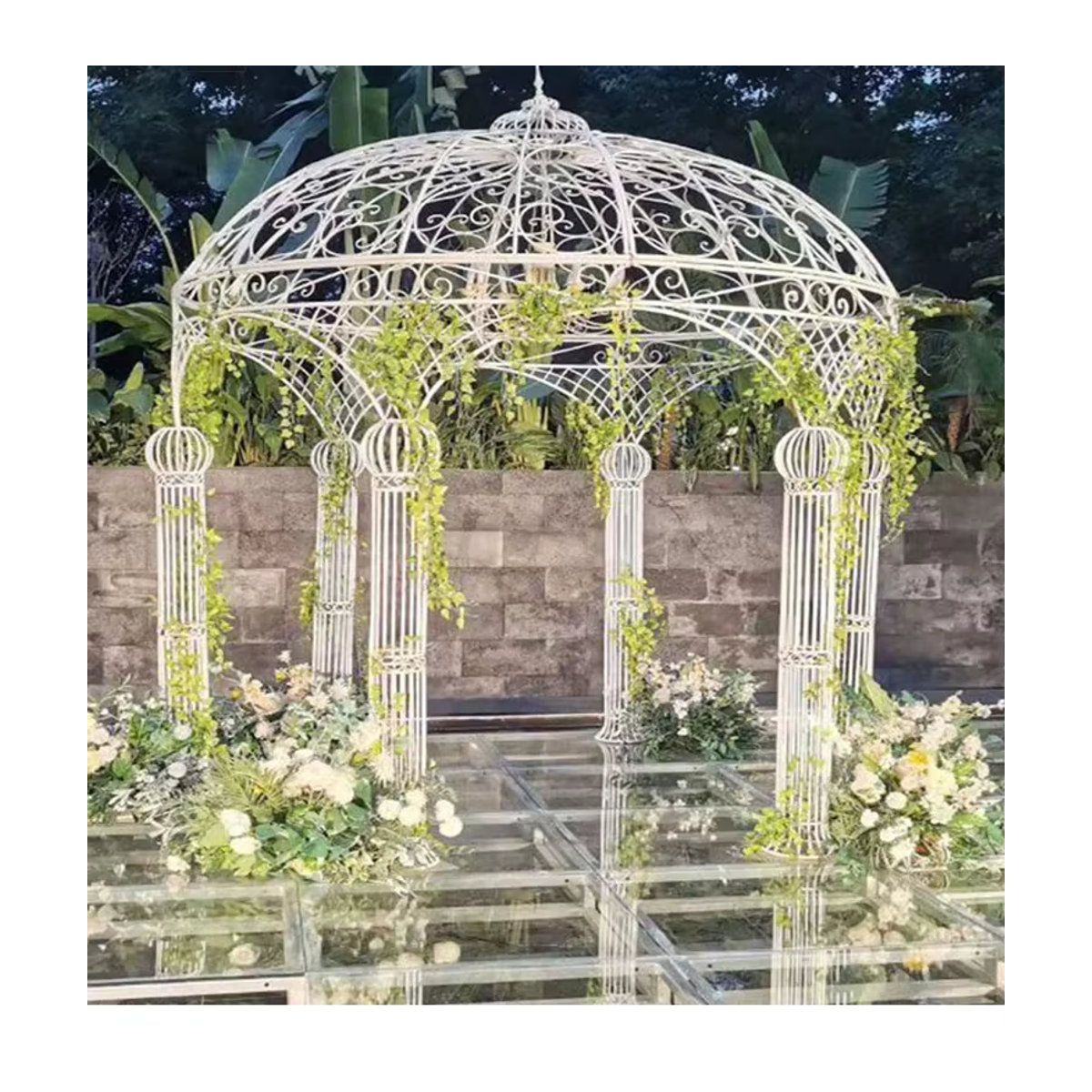 Net Red Runder Pavillon im europäischen Stil aus Schmiedeeisen für deinen Garten und Innenhof - Bild 6