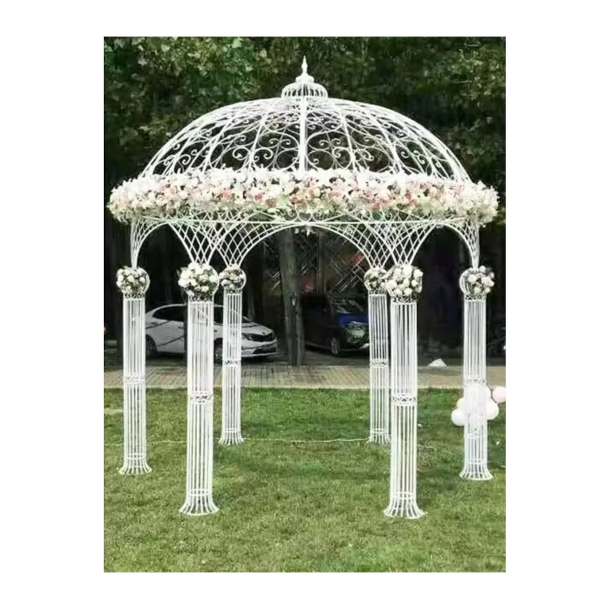 Net Red Runder Pavillon im europäischen Stil aus Schmiedeeisen für deinen Garten und Innenhof - Bild 7