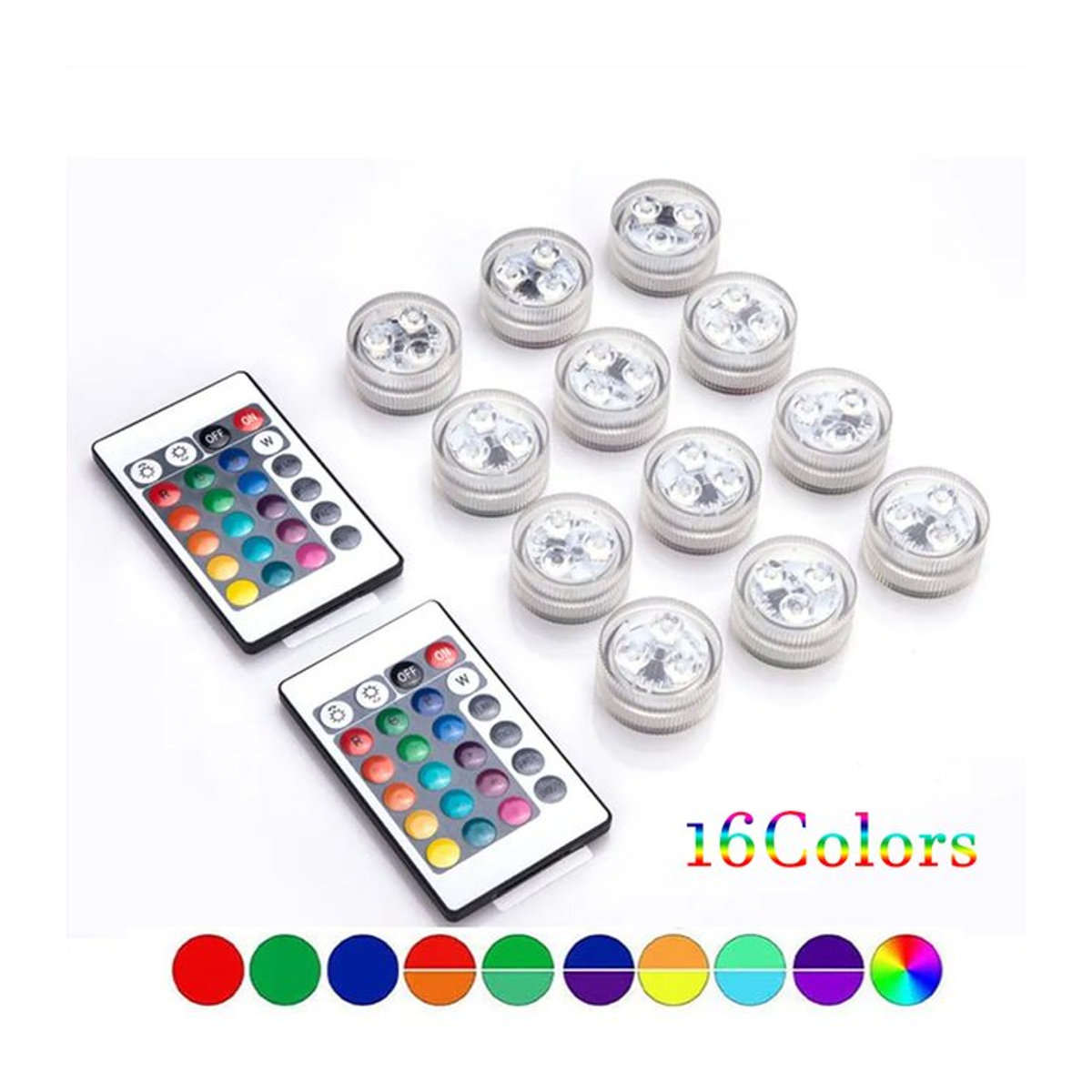 NEWBIRTH Batteriebetriebene LED Unterwasser RGB Tauchleuchten IP68 Wasserdicht Bunt für Schwimmbad und Dekoration - Bild 1