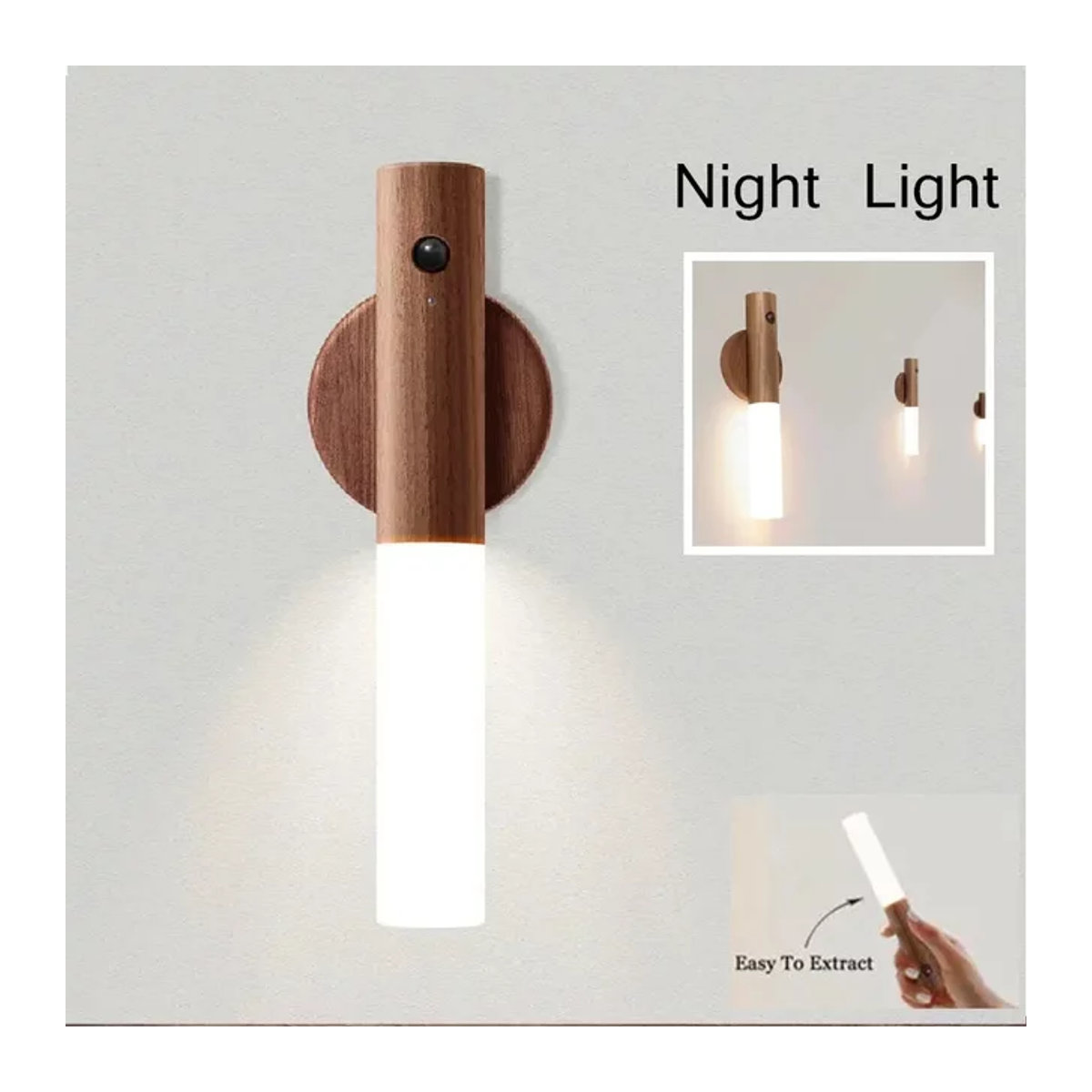 NEWBIRTH LED USB Nachtlicht Magnetische Wandlampe für Küche und Schrank in Braun - Bild 1