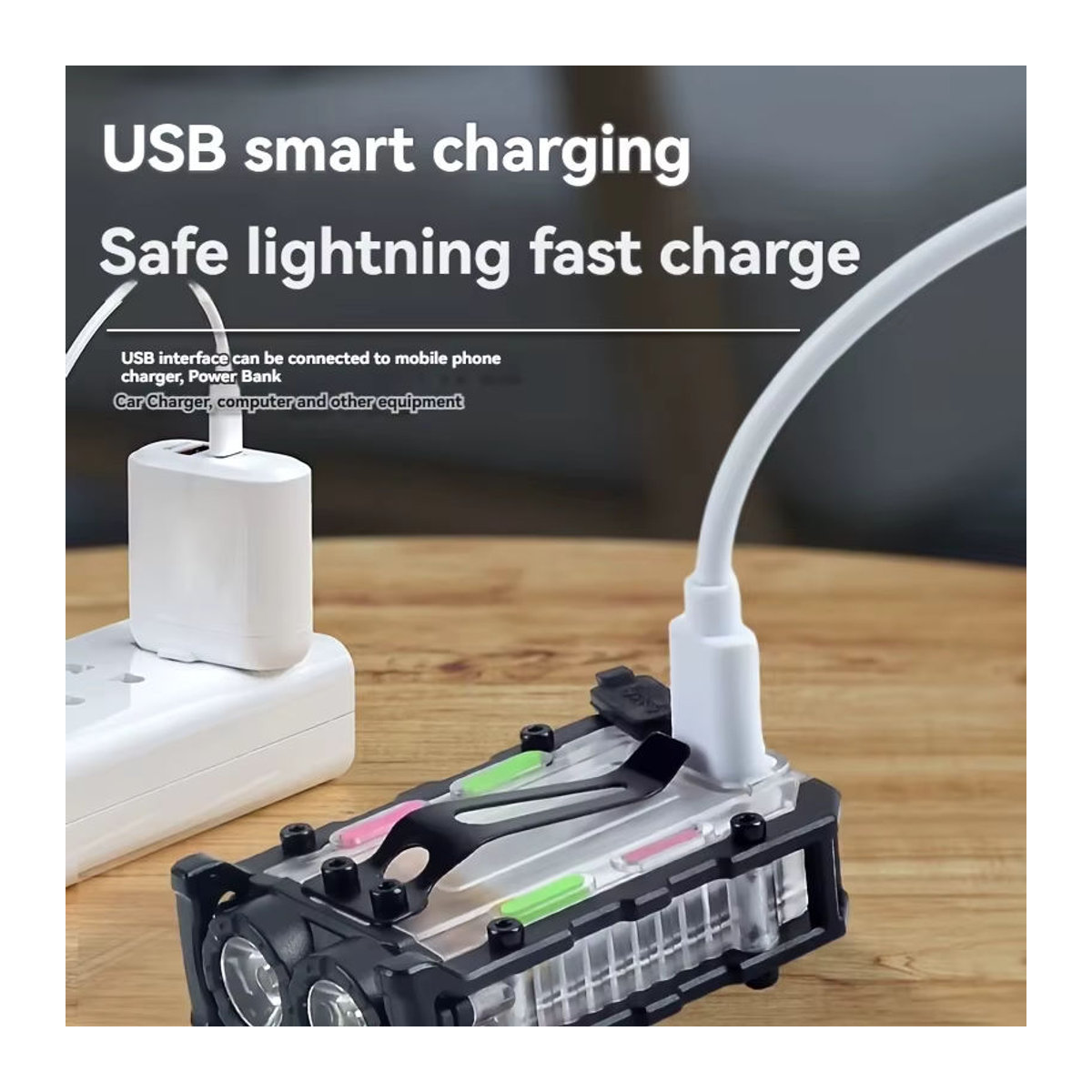 NEWBIRTH Mini-LED EDC-Taschenlampe, USB wiederaufladbar, helles tragbares Licht für Outdoor, Camping und Notfälle - Bild 1