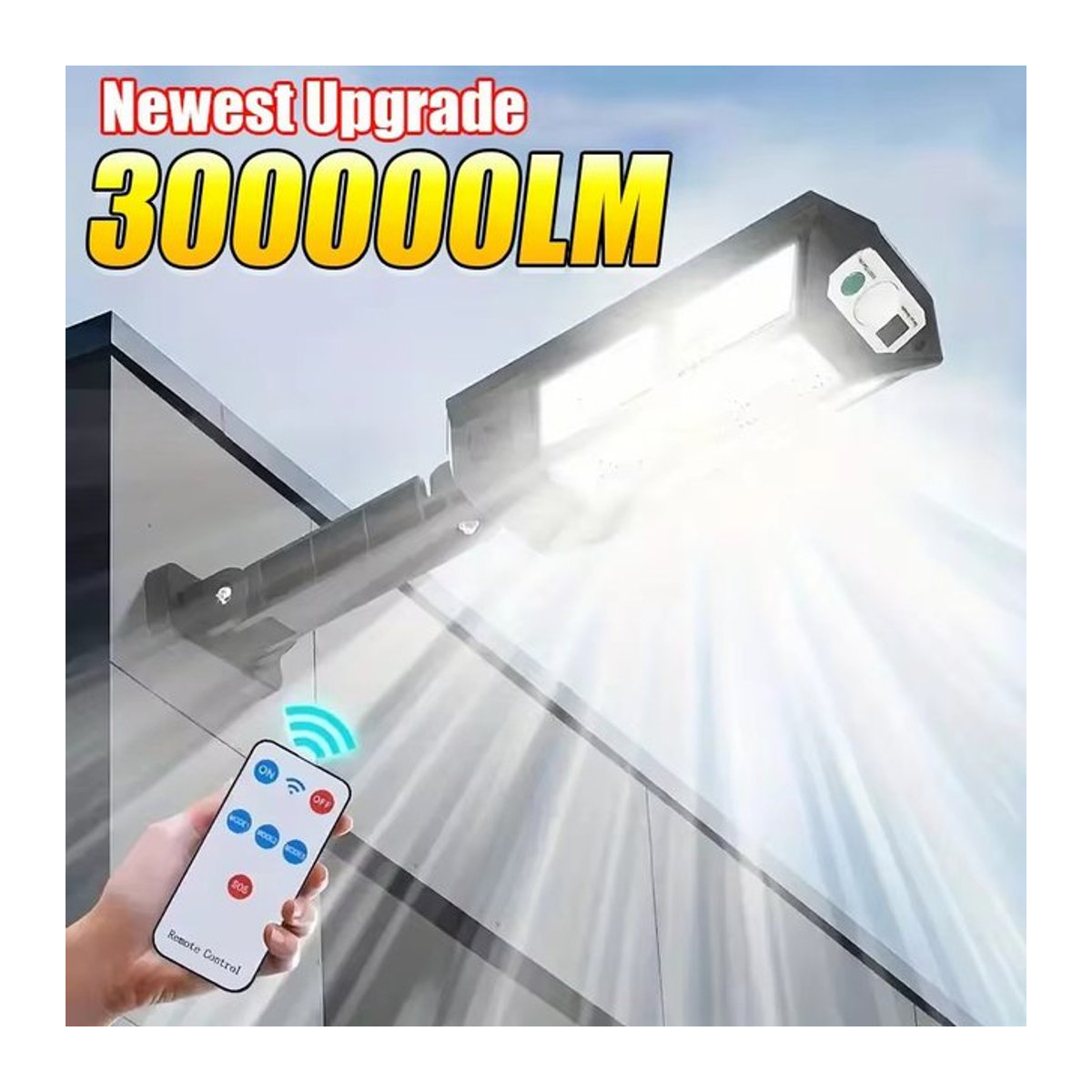 NEWBIRTH Solar-LED-Außenleuchte mit Bewegungsmelder und 3 Modi, IP65 wasserdichte Gartenlaterne in Schwarz - Bild 1