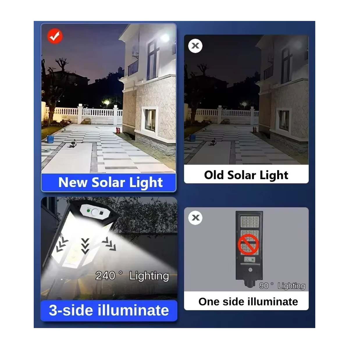 NEWBIRTH Solar-LED-Außenleuchte mit Bewegungsmelder und 3 Modi, IP65 wasserdichte Gartenlaterne in Schwarz - Bild 3