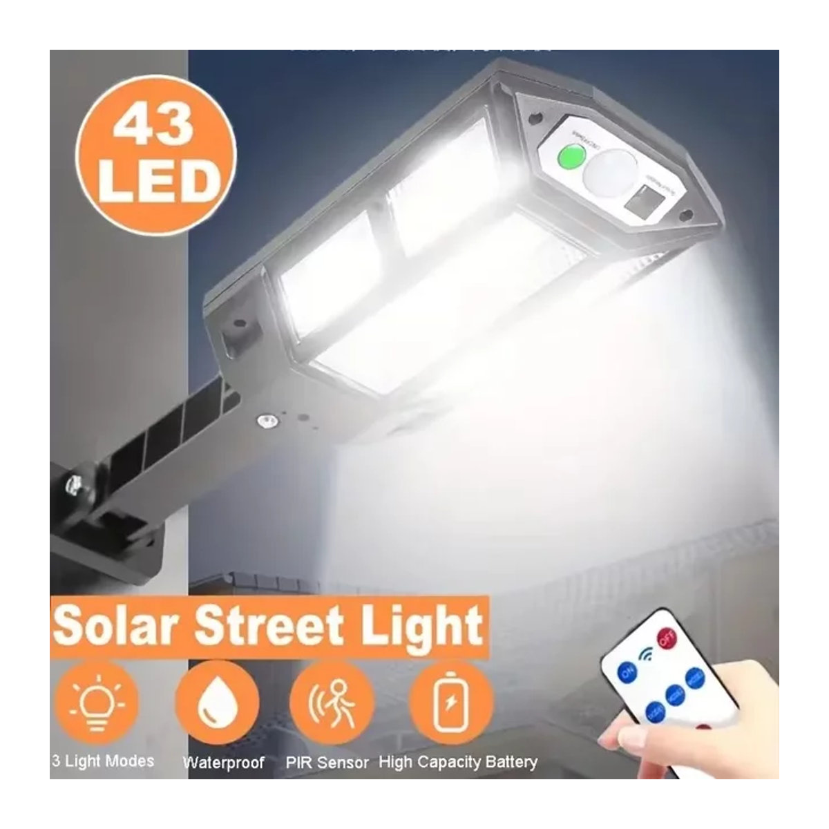 NEWBIRTH Solar-LED-Außenleuchte mit Bewegungsmelder und 4 Modi, IP65 wasserdichte Solarlampe in Schwarz - Bild 1