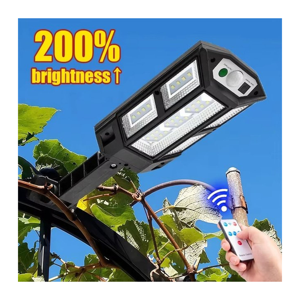 NEWBIRTH Solar-LED-Außenleuchte mit Bewegungssensor und 4 Modi, IP65 wasserdichte Solar-Gartenlaterne in Schwarz - Bild 1