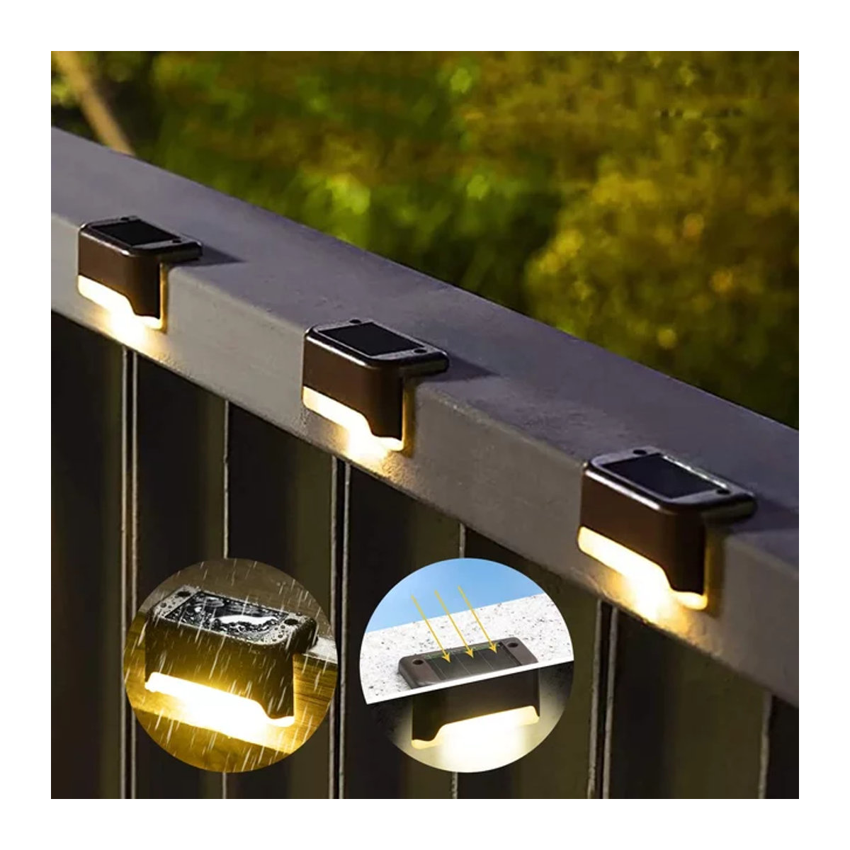 NEWBIRTH Solar LED Außenleuchte Schwarz Minimalistisch für Garten Terrasse und Treppen wasserdicht - Bild 1