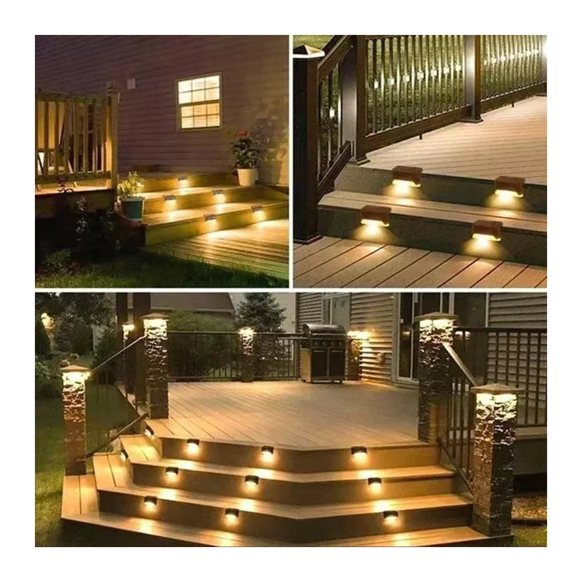 NEWBIRTH Solar LED Außenleuchte Schwarz Minimalistisch für Garten Terrasse und Treppen wasserdicht - Bild 4