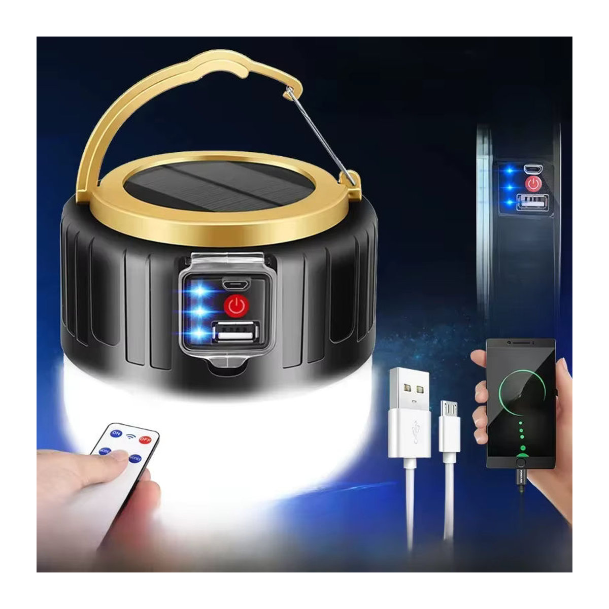 NEWBIRTH Tragbare LED Camping Laterne mit Powerbank und Fernbedienung, Wasserdichte wiederaufladbare Outdoor Taschenlampe für dein Zelt - Bild 7