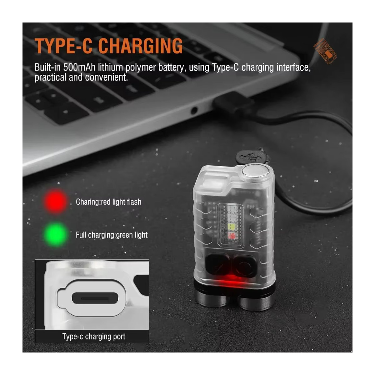 NEWBIRTH V3 EDC Schlüsselbund Taschenlampe mit USB-C, wiederaufladbar, Magnet, UV-Licht und wasserdicht - Bild 5