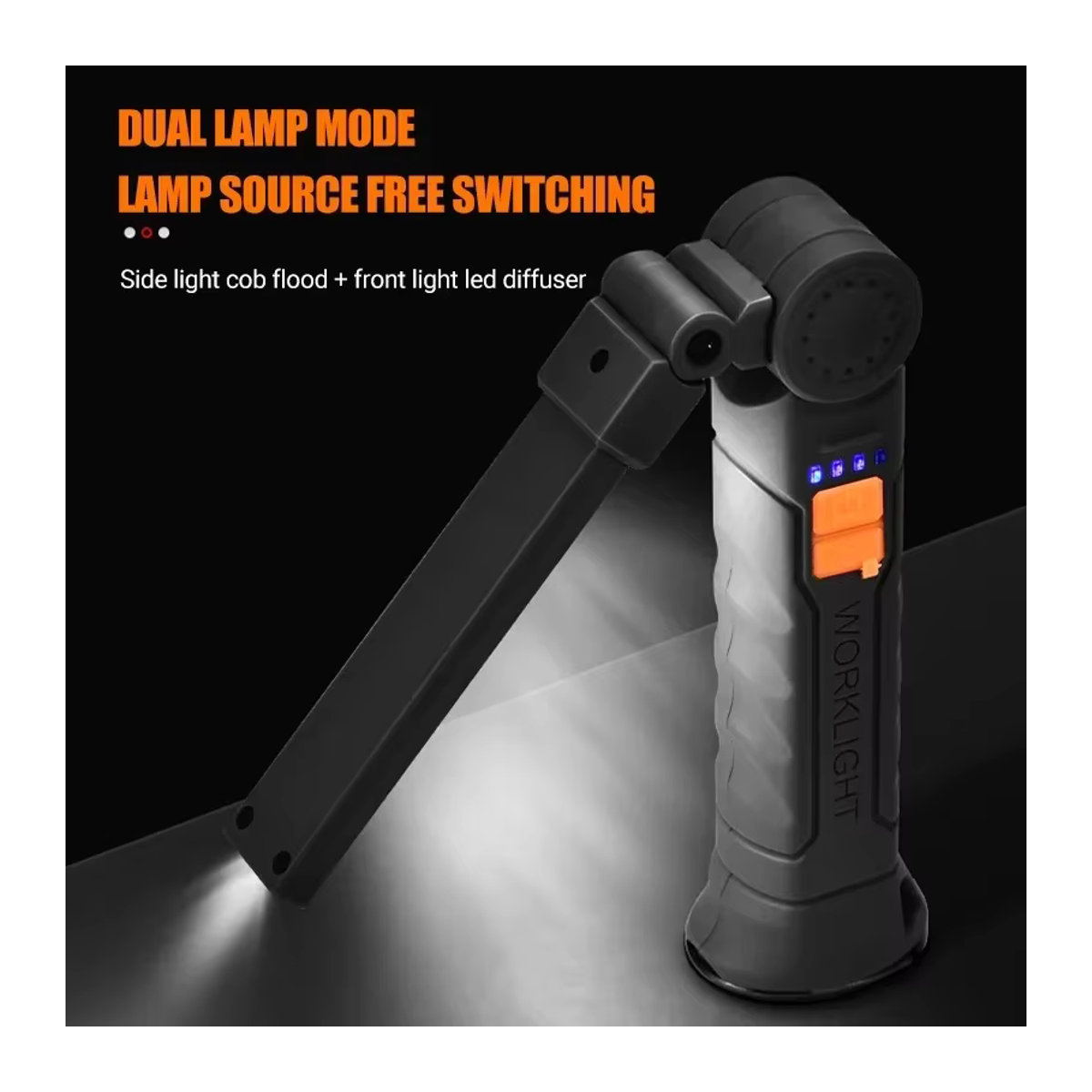 NEWBIRTH Wiederaufladbare LED-Taschenlampe mit Magnet und Haken, wasserdichte Arbeitsleuchte für Baustelle, Camping und Notfälle - Bild 3