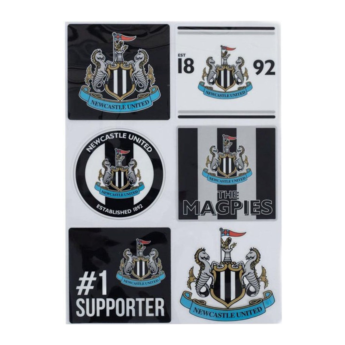 Newcastle United FC Auto Sticker Set 6er Pack mehrfarbig gestreift aus Kunststoff - Bild 1