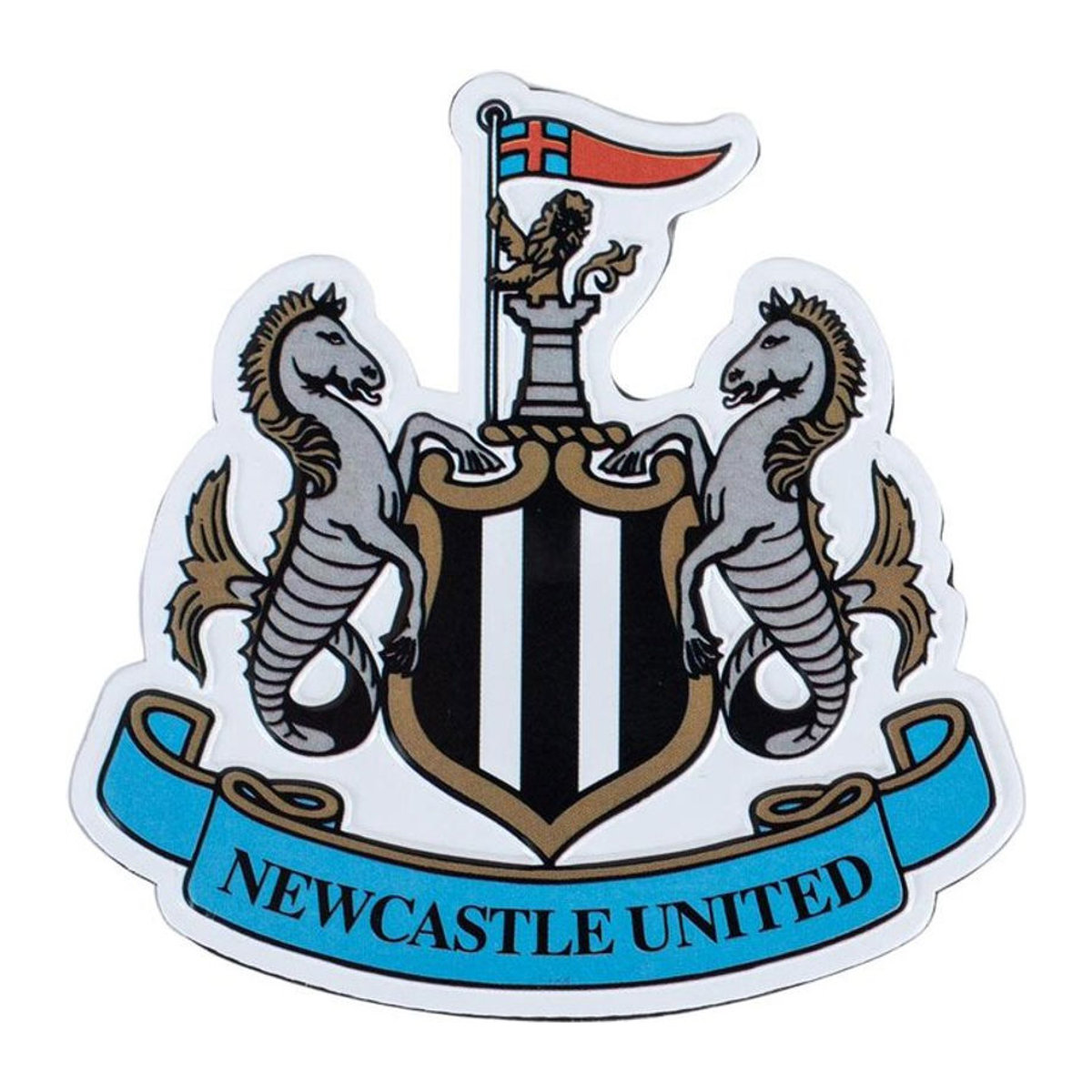Newcastle United FC Kühlschrankmagnet aus Metall, quadratisch, mehrfarbig, B/B: 7 x 7 cm - Bild 1