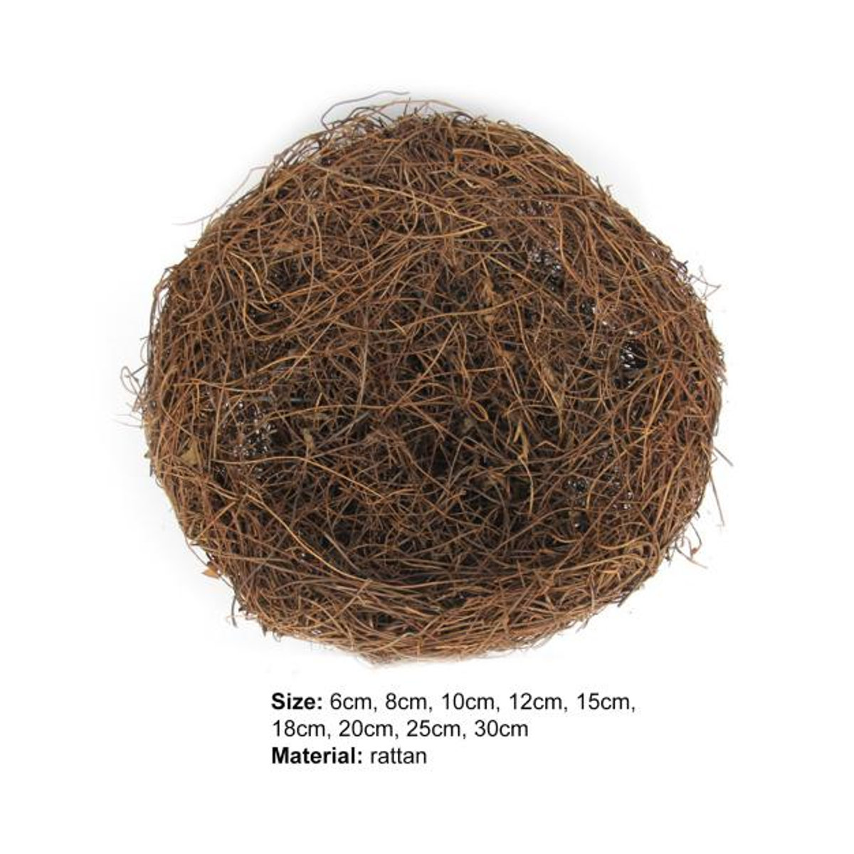 NexGoods Künstliches Vogelnest aus Rattan in Braun, rustikale Dekoration für Ostern, Hochzeit und Weihnachten, Durchmesser: 6 cm - Bild 6