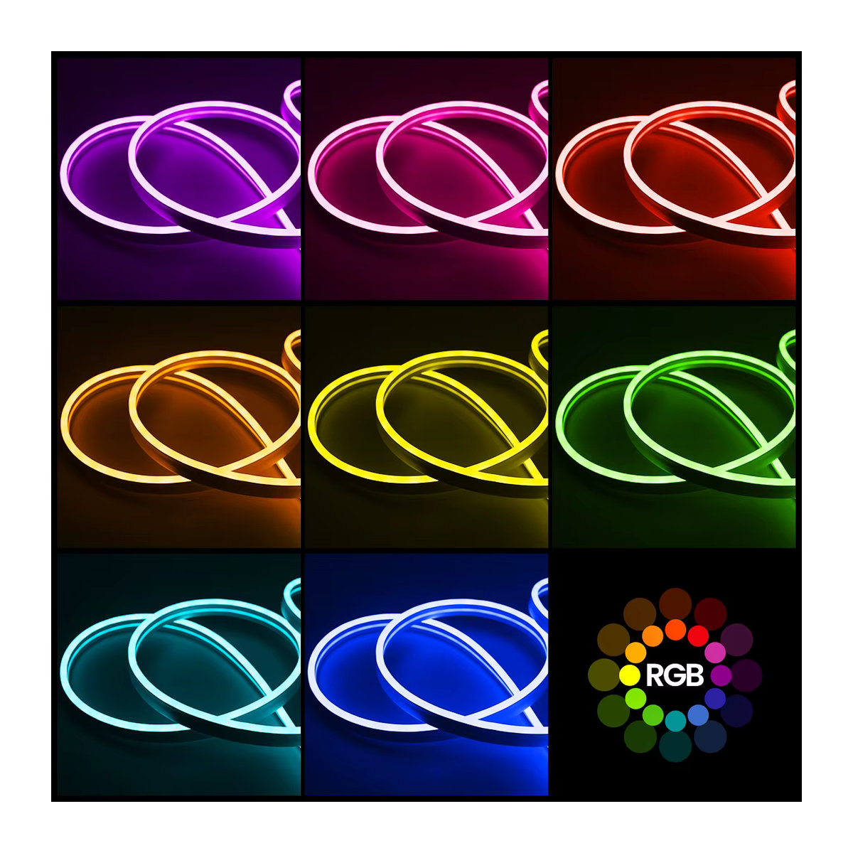 Nexillumi Flexible LED-Neonlichter Outdoor RGB Bunt mit App- und Fernbedienung, IP65 Musik-Synchronisation für Garten und Innenräume - Bild 2